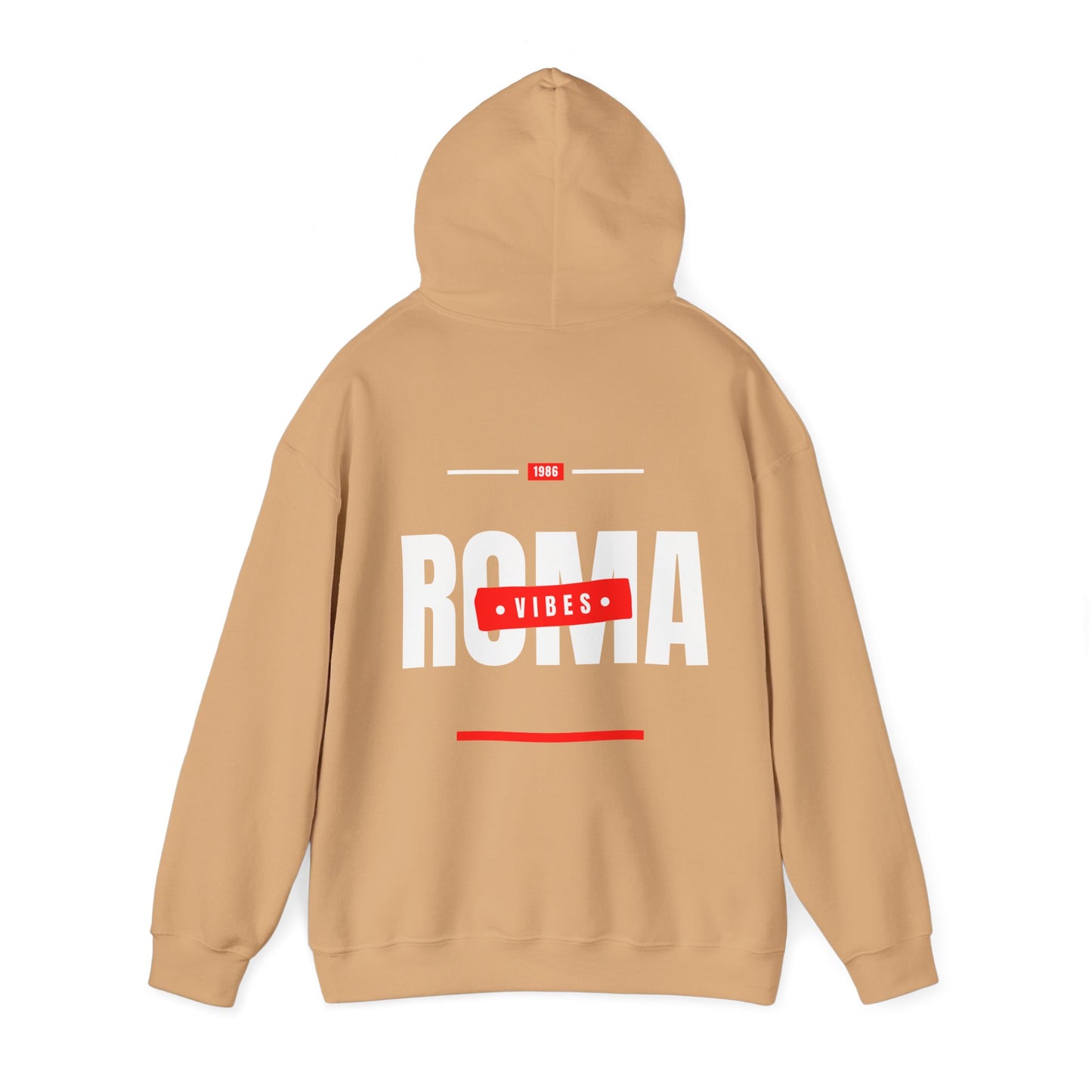 mustard yellow back hoodie roma design