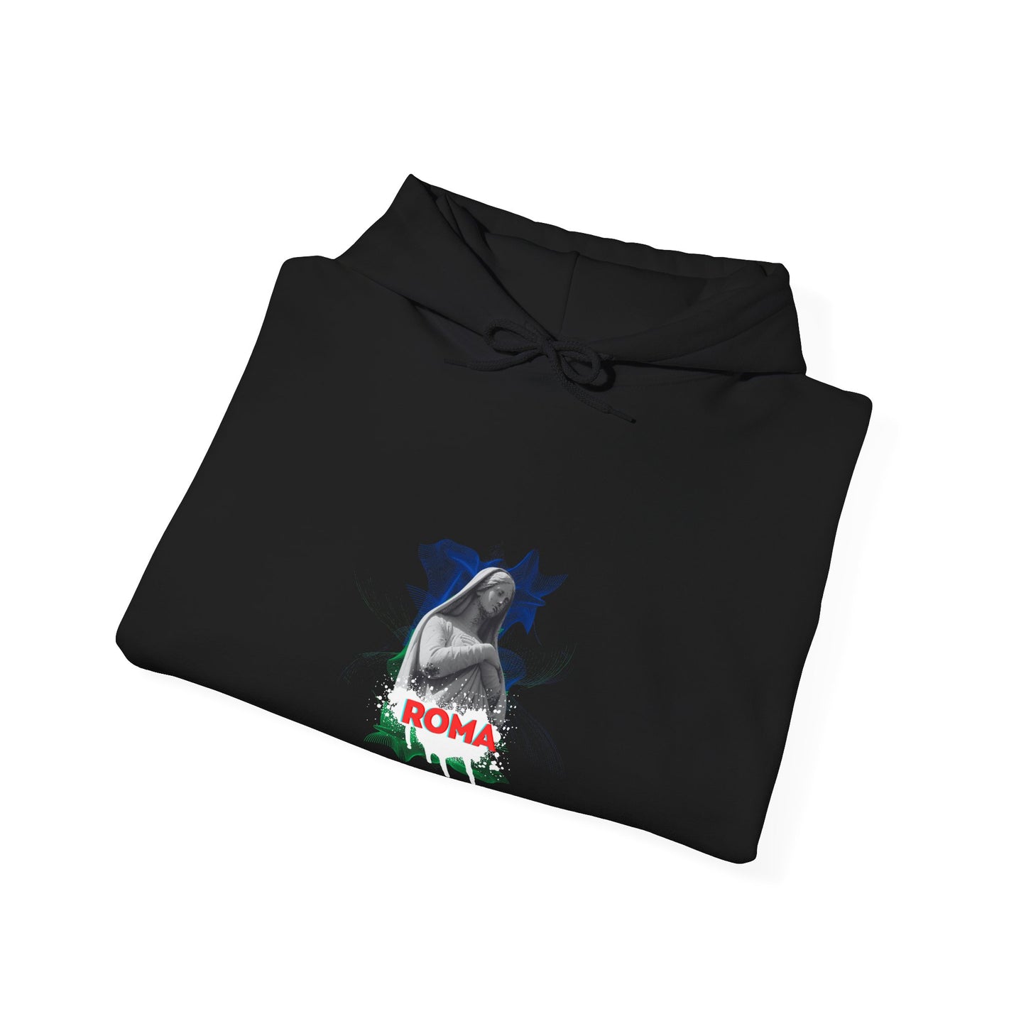 black folded hoodie roma design