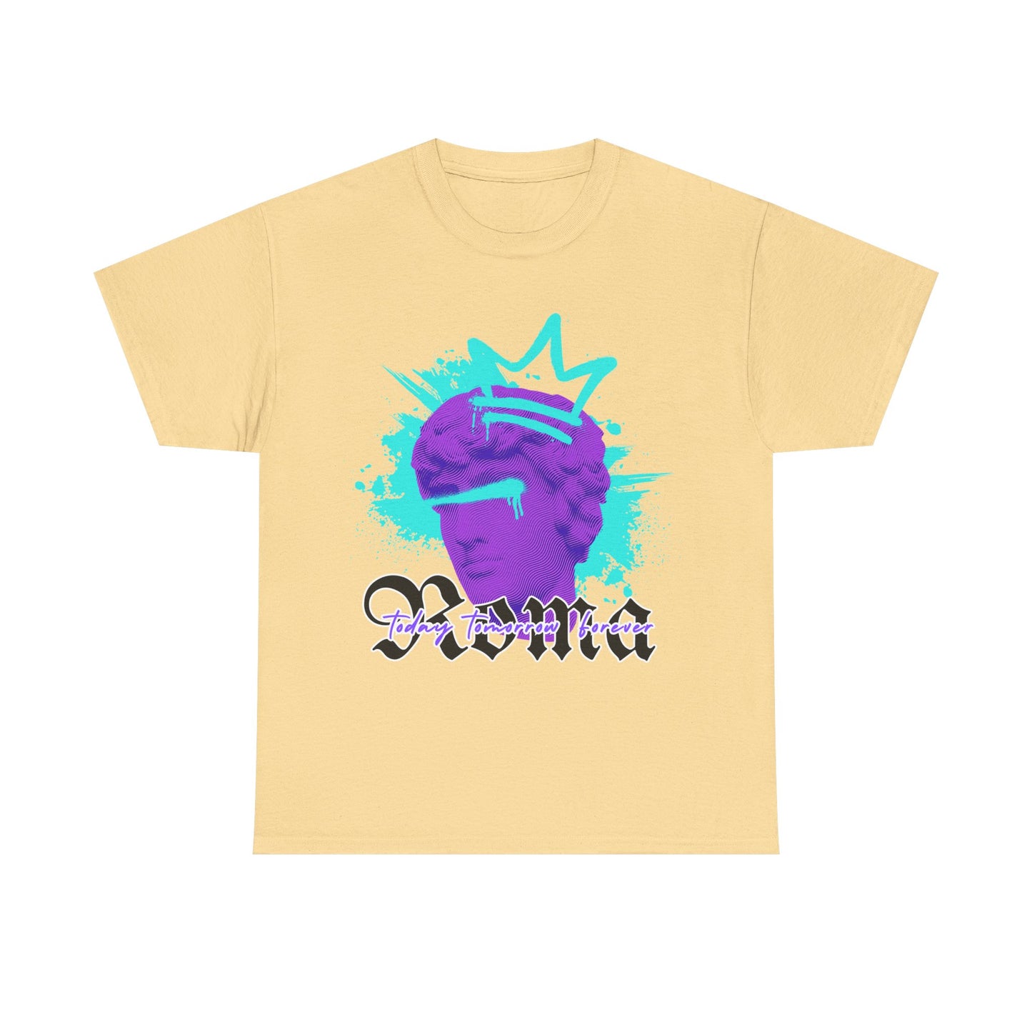 light yellow t-shirt tee front crown sketch roma design