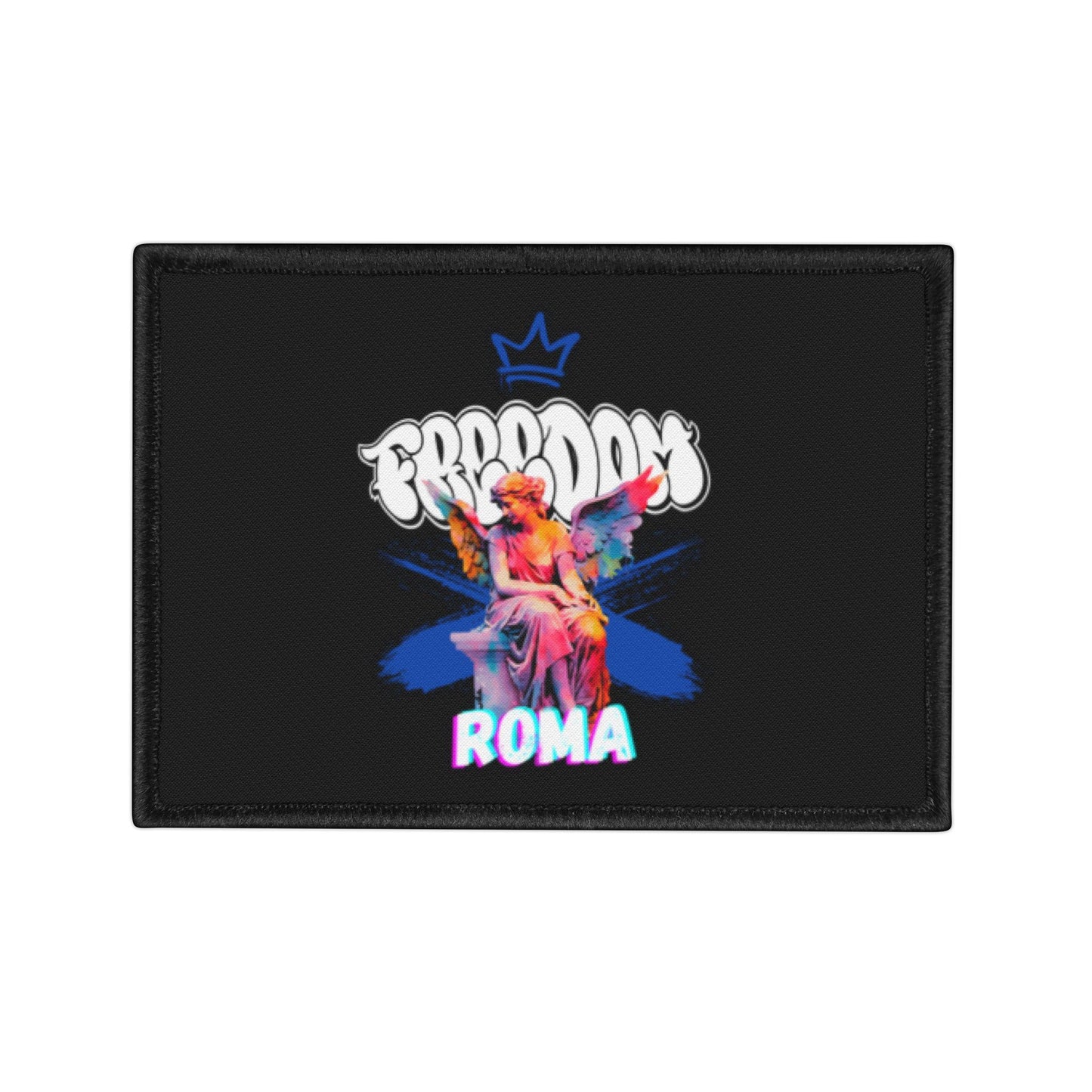 Patch with an elegant angel design, accompanied by “FREEDOM” text above and “ROMA” at the base.