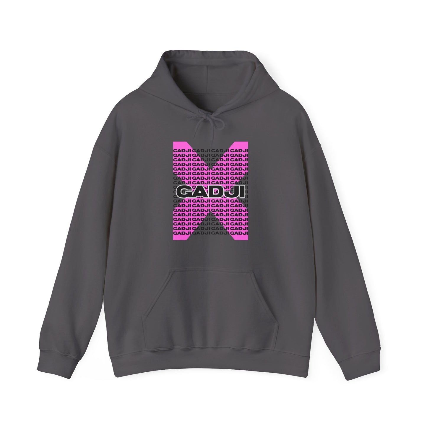 Front view of hoodie with signature Szukar sketch and Roma text