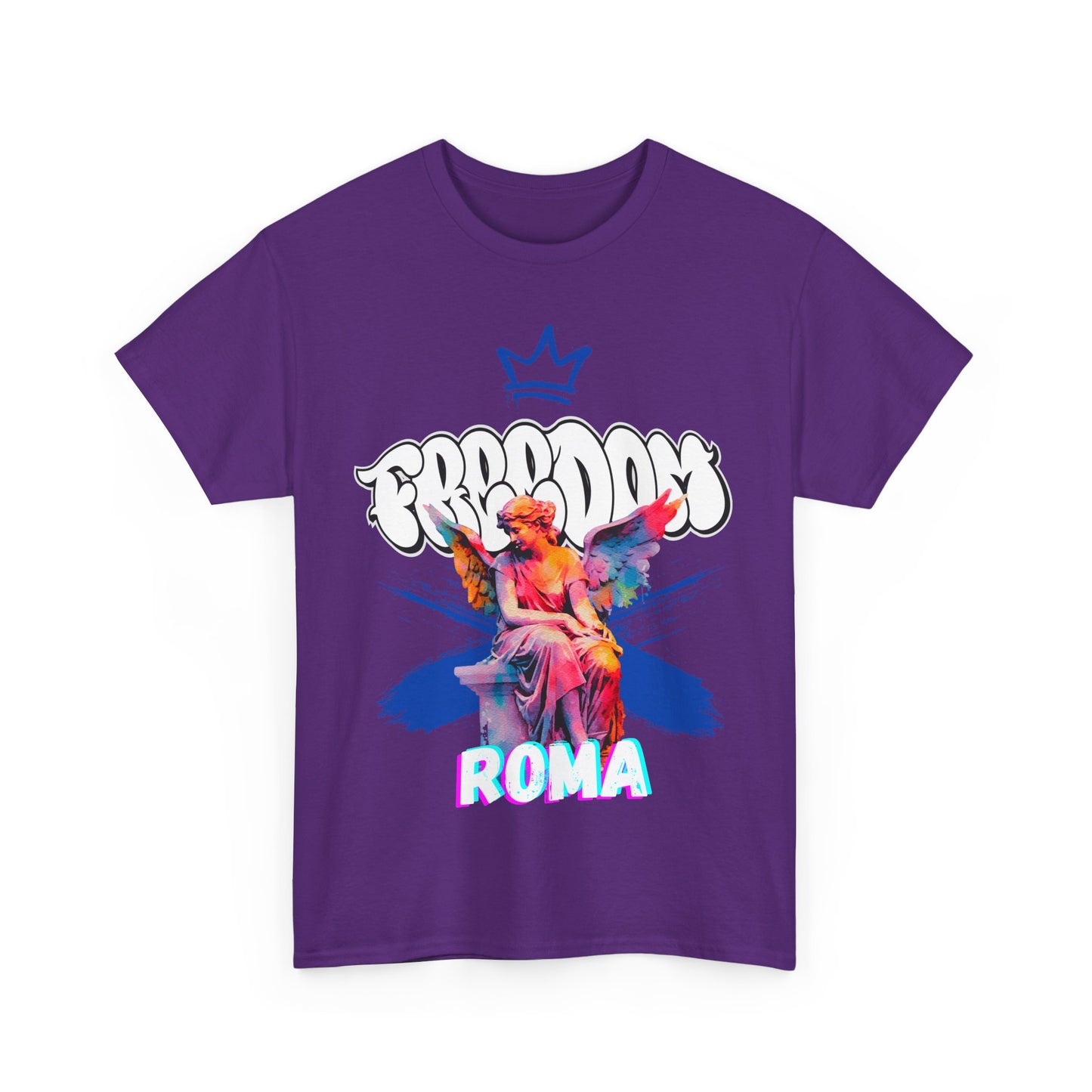 violet t-shirt tee front crown freedom angel sketch roma design