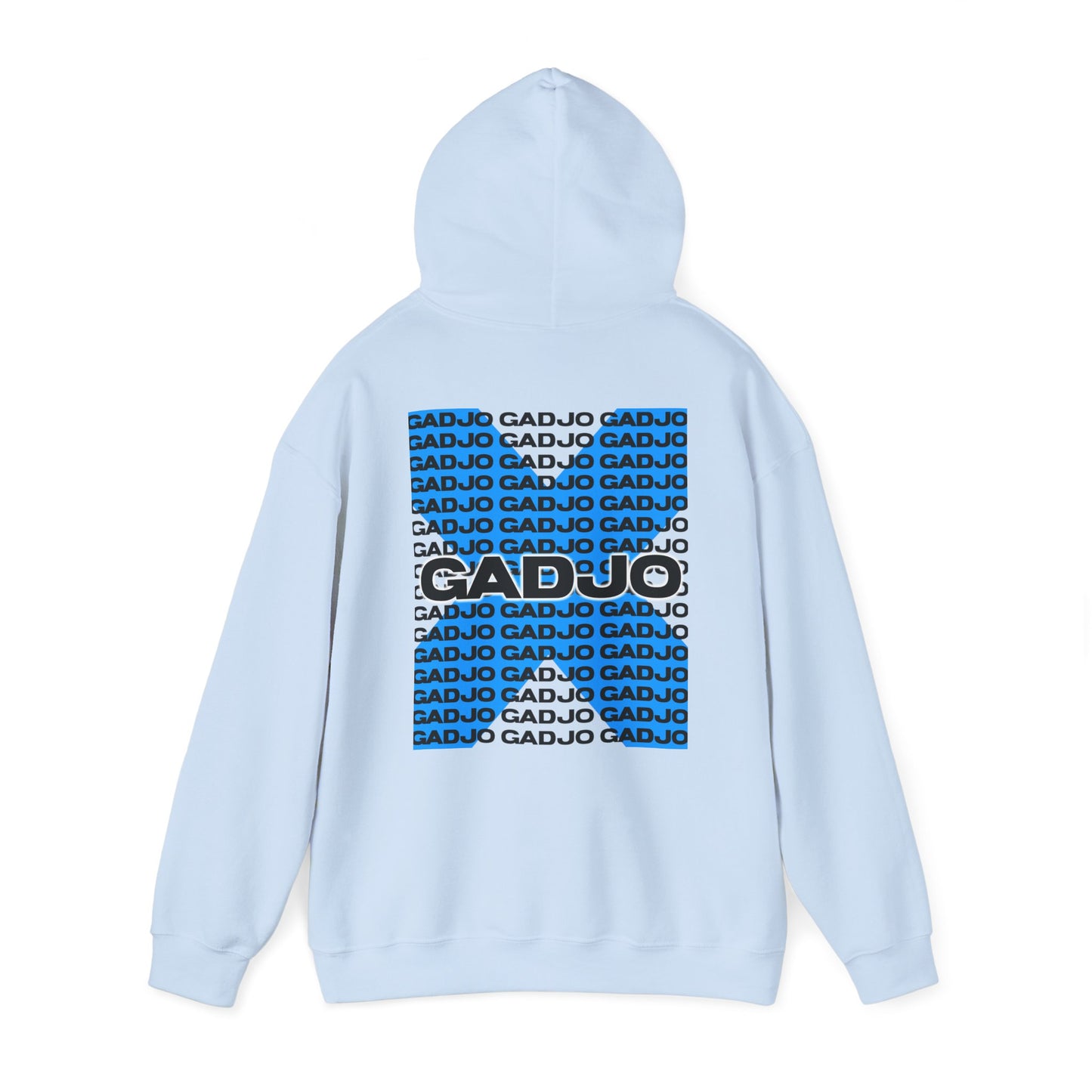 Classic pullover hoodie featuring stylized “GADJO” script across the chest in graffiti style.