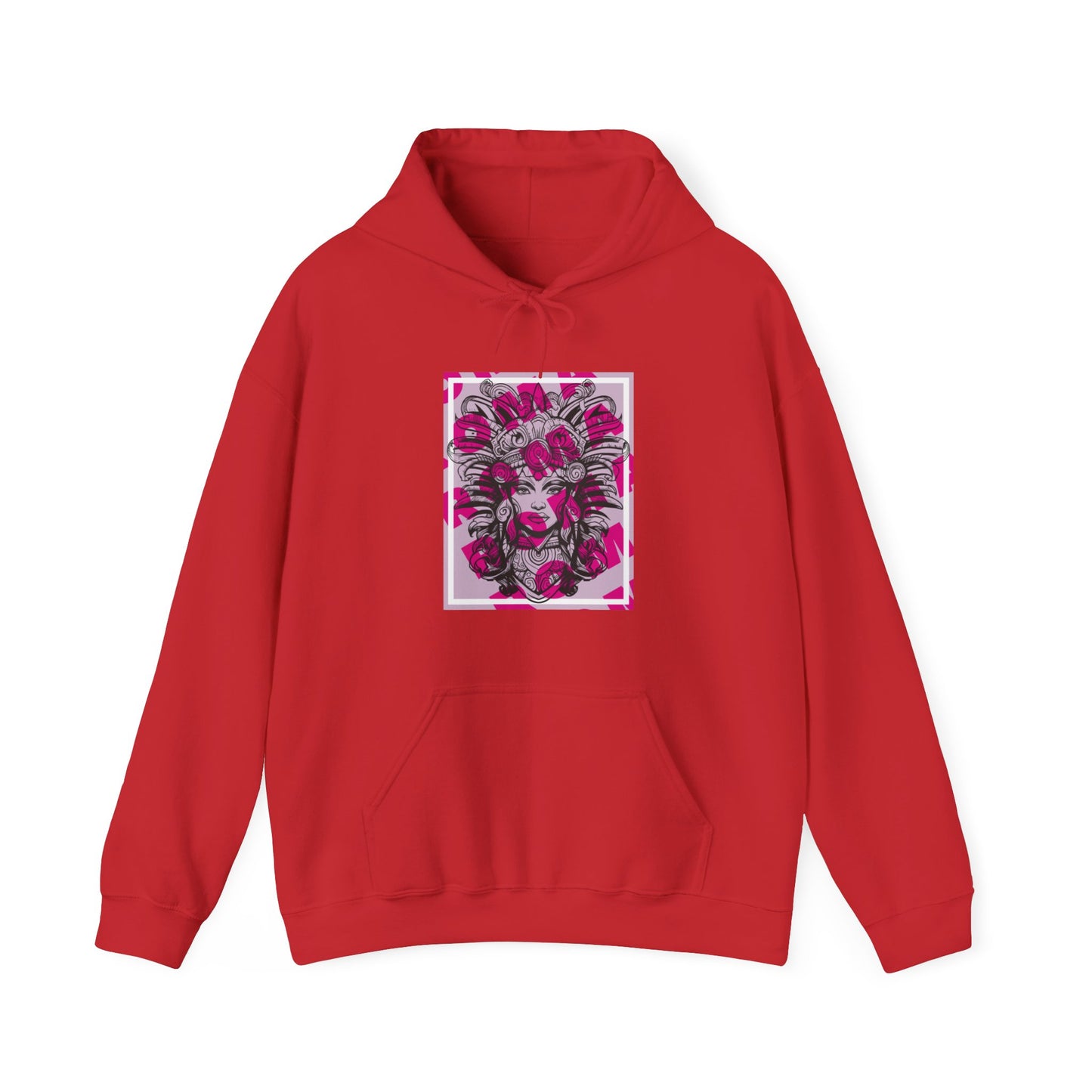 Soft fleece hoodie showcasing a delicate close-up portrait of a girl in grayscale tones.