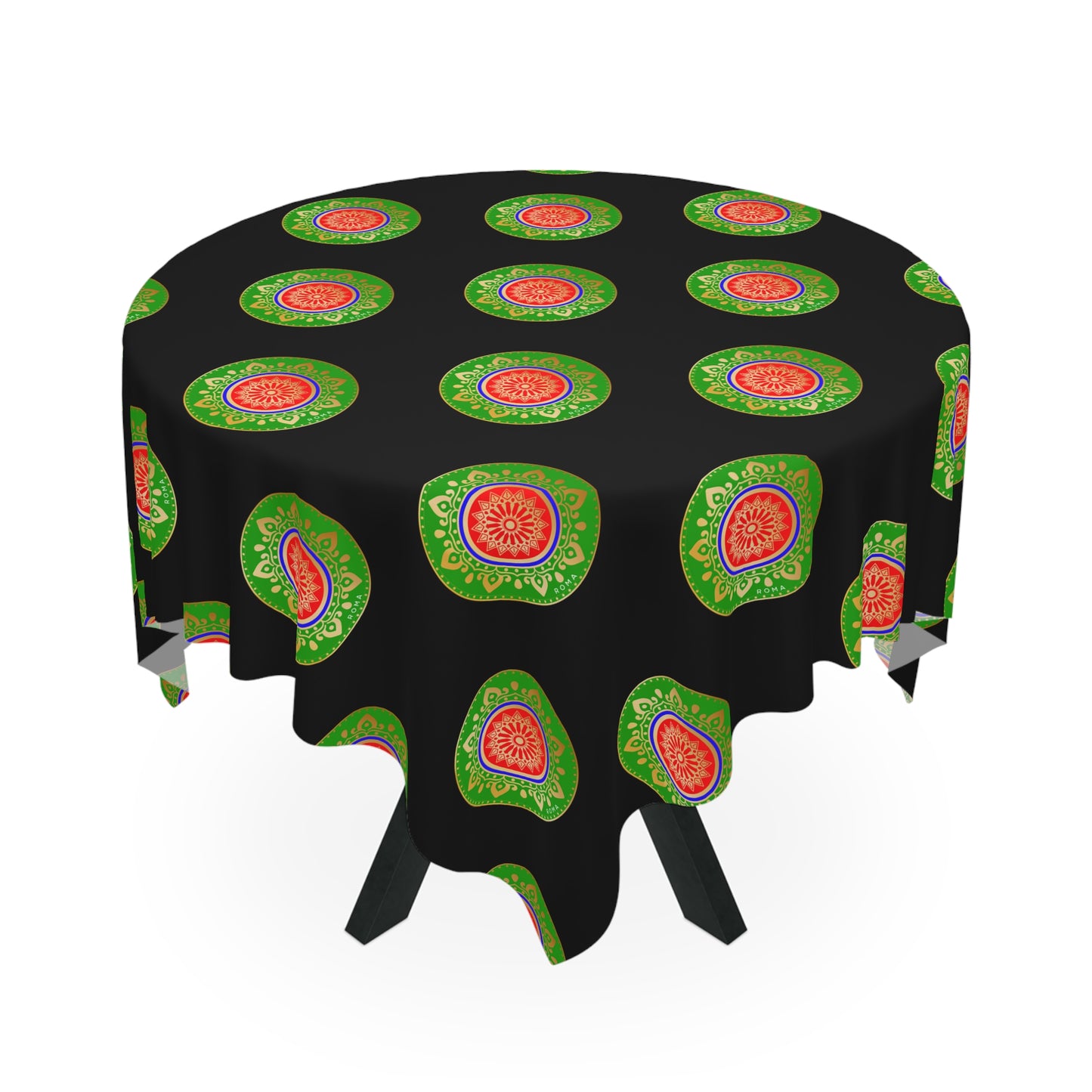 Bold & Stylish 55" Szukar Roma Tablecloth – Custom Full Print, Easy-Care