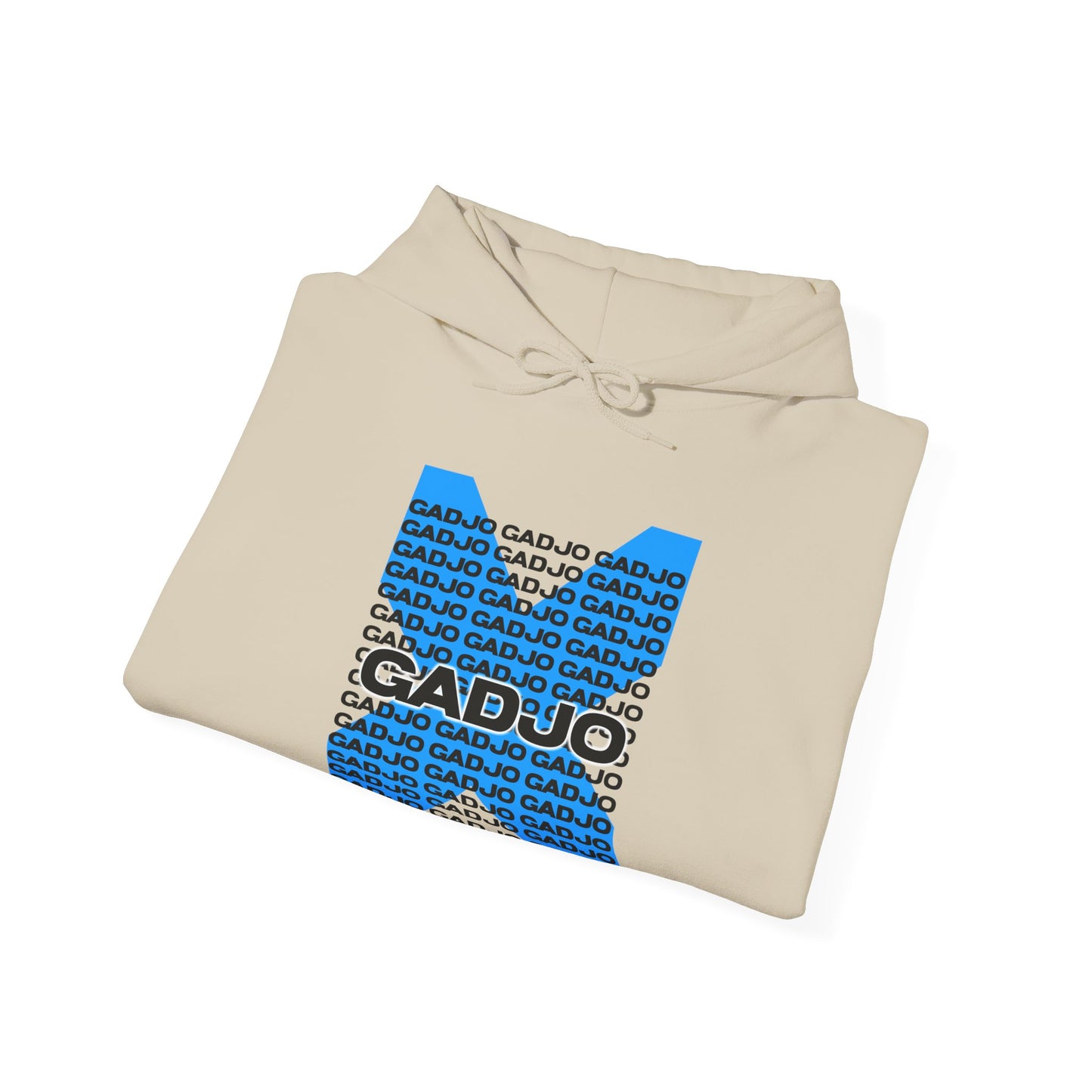 Cozy hoodie featuring bold “GADJO” lettering in a distressed vintage font across the front.