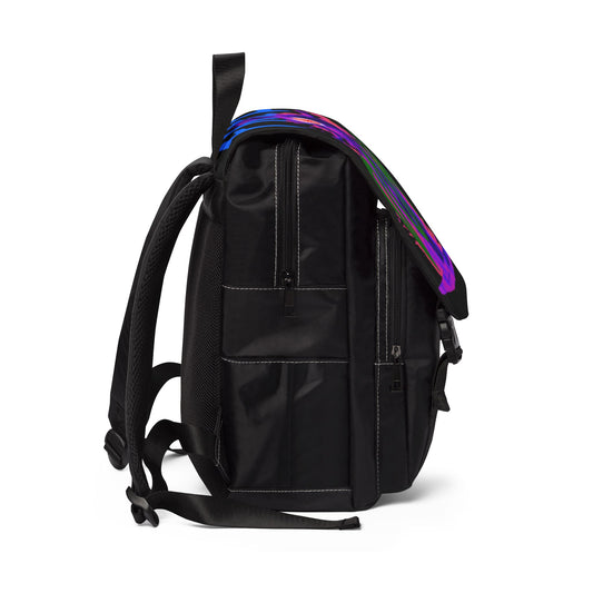 Stylish backpack with large “FREEDOM” lettering printed across the main compartment.