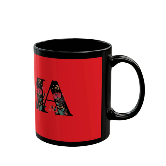 Szukar Roma mug showcasing sleek “ROMA” text vertically aligned along the side.