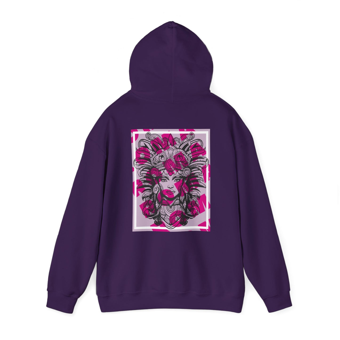 Casual hoodie showcasing a vibrant close-up illustration of a girl’s face with expressive eyes.