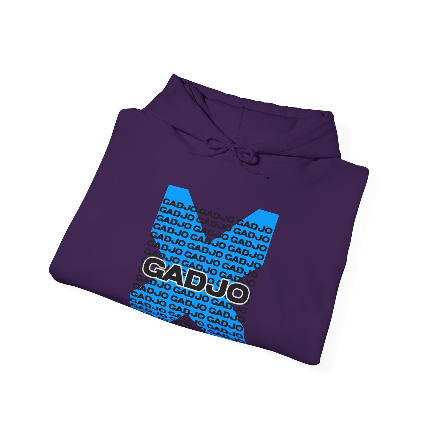 Minimalist hoodie with clean "GADJO" typography front and center, perfect for everyday statement wear.