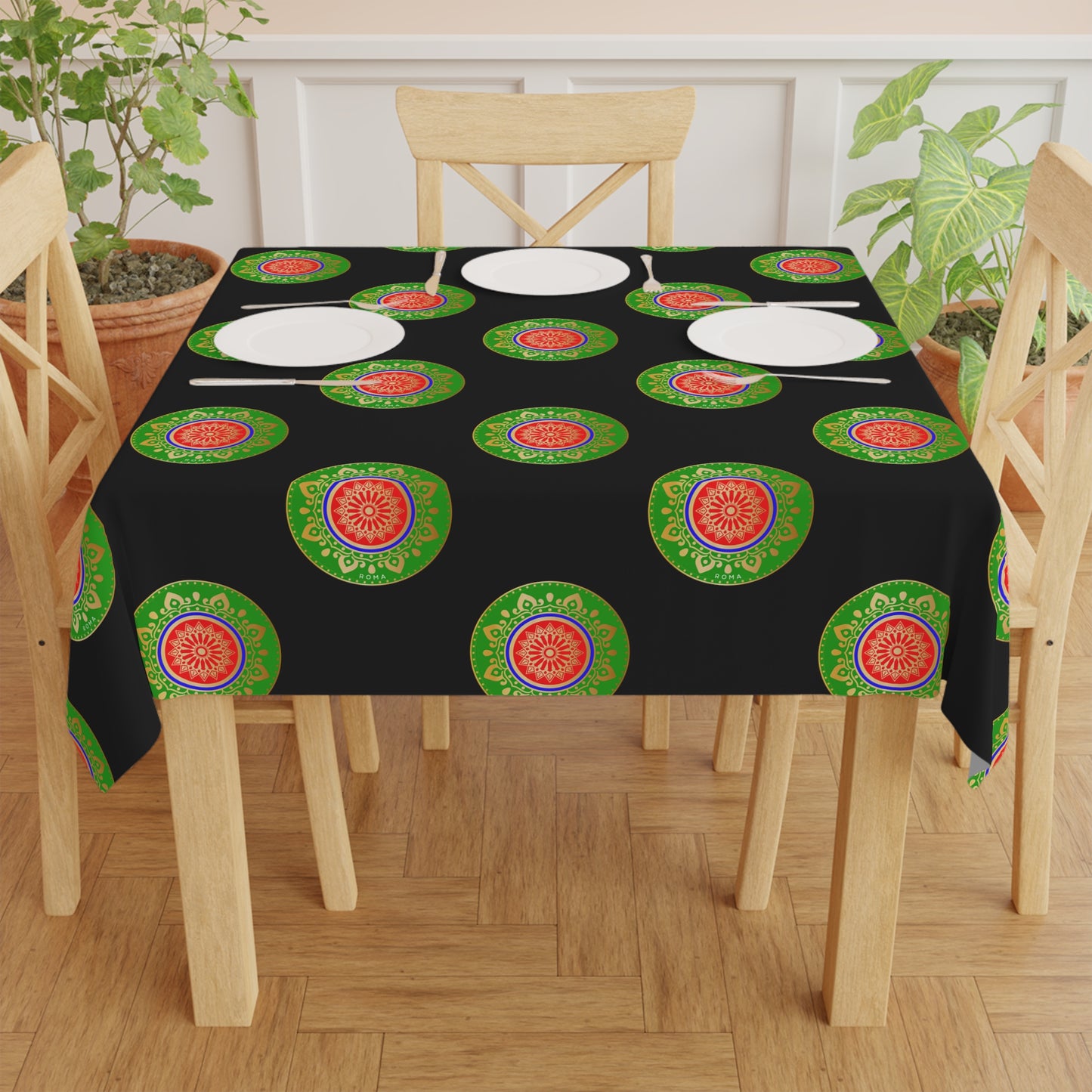 Bold & Stylish 55" Szukar Roma Tablecloth – Custom Full Print, Easy-Care