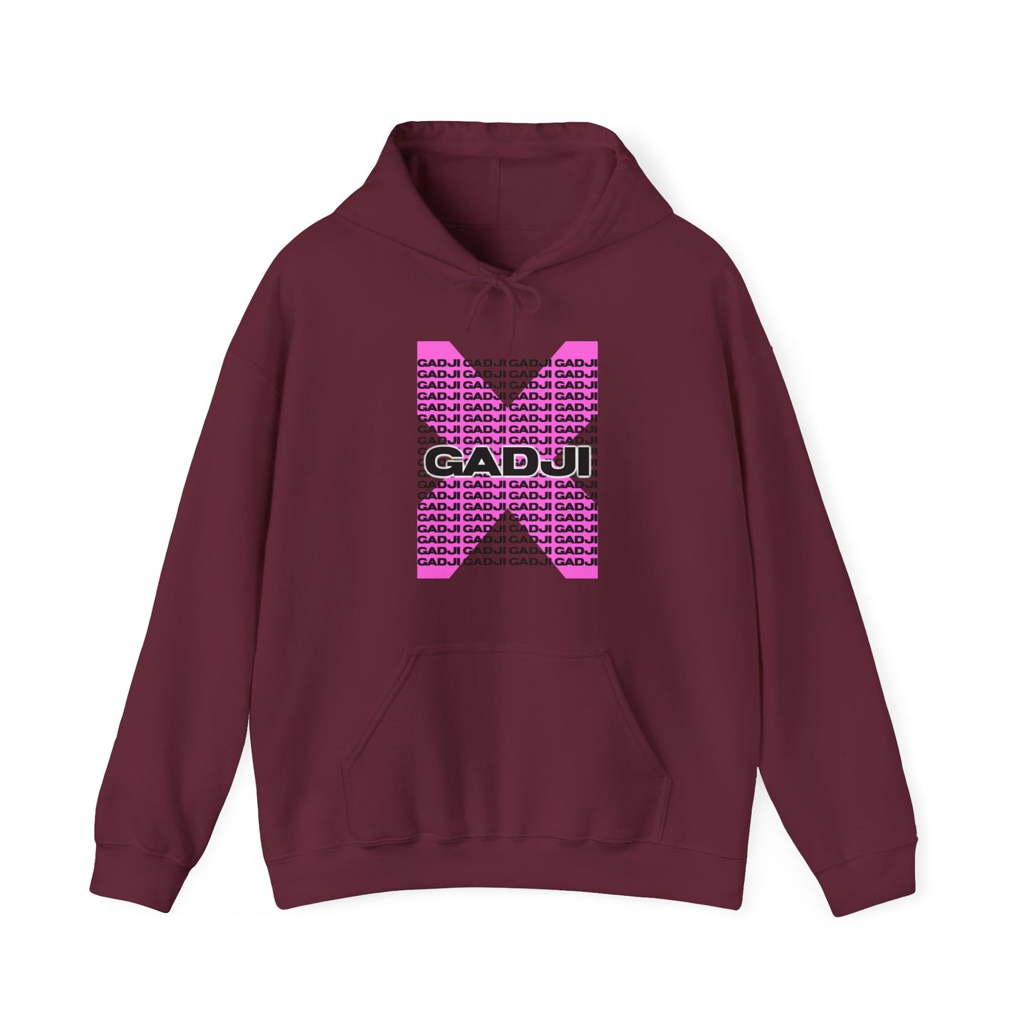 Soft fleece maroon hoodie expressive GADJI Roma design