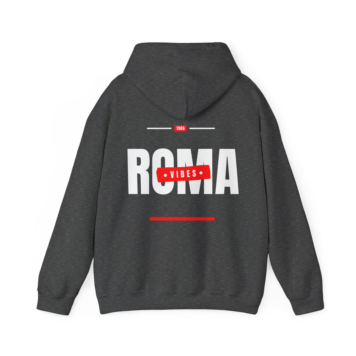 dark gray back hoodie roma design