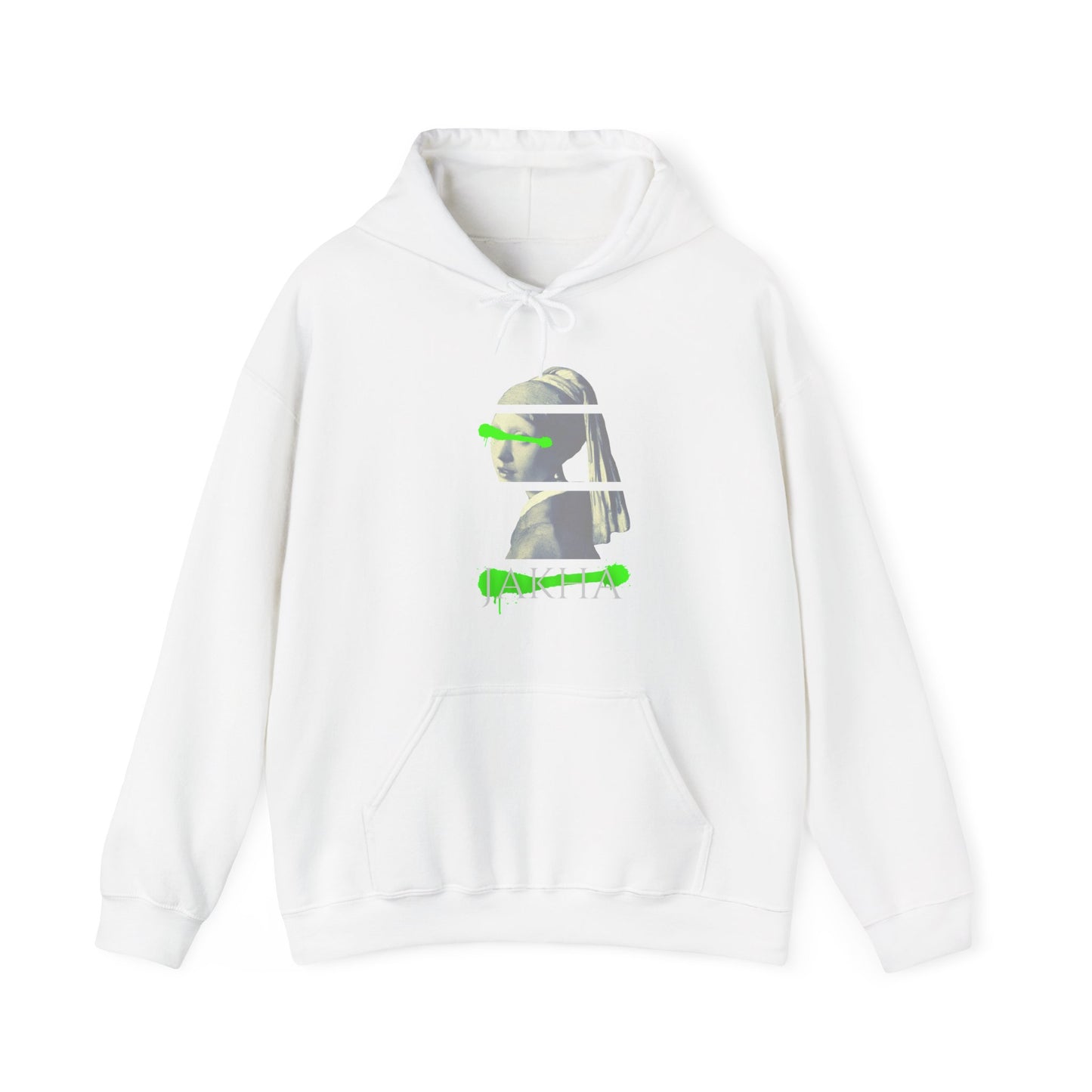 Hoodie featuring a striking portrait of a Roma girl with symbolic design elements woven into the artwork.