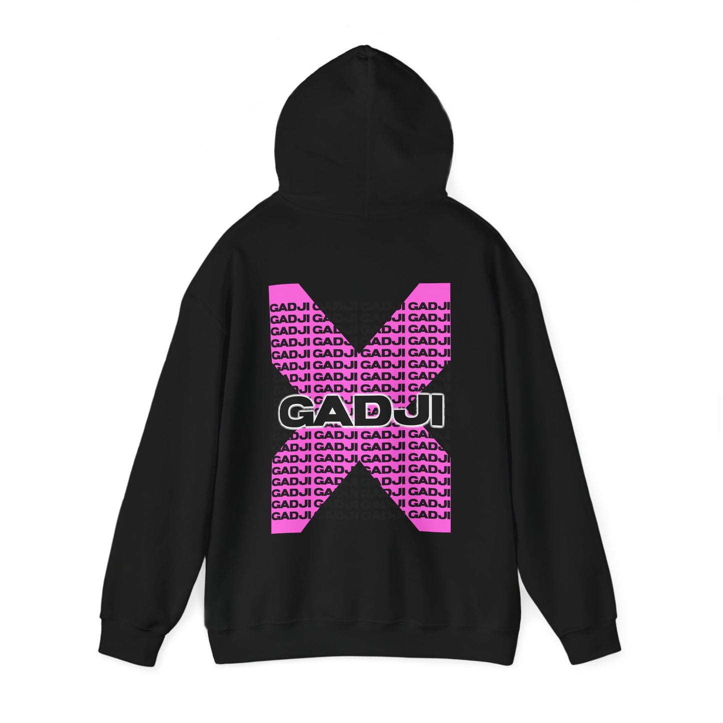 Soft hoodie with abstract Roma text and GADJI visual twist
