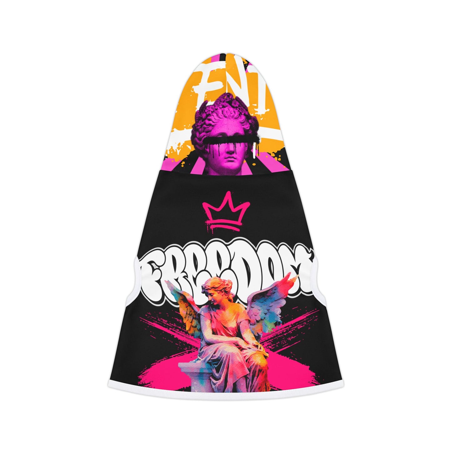 black freedom angel roma sketch design pet hoodie