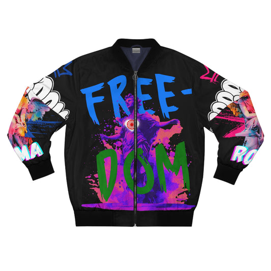 Grunge-inspired all-over hoodie with graffiti-style ZORALE lettering and abstract Roma statue overlays symbolizing strength and identity.