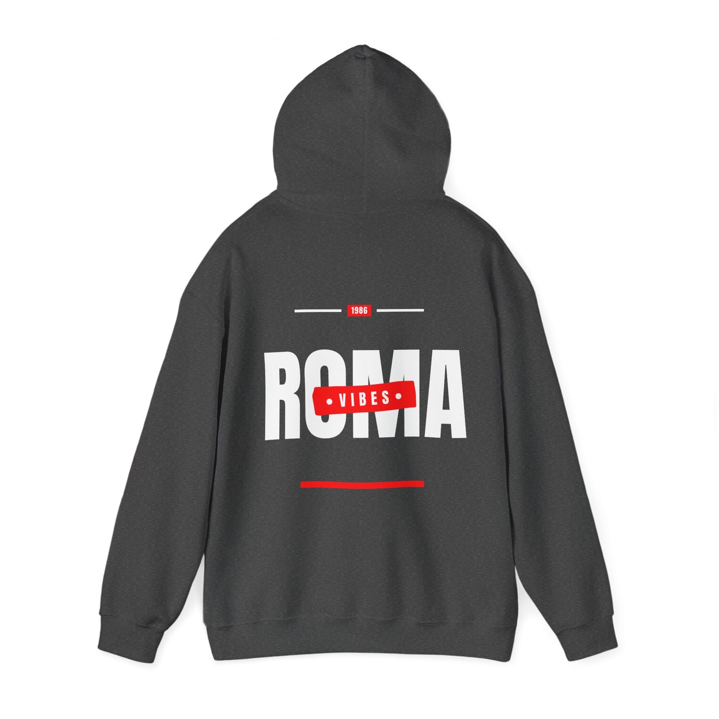 dark gray back hoodie roma design