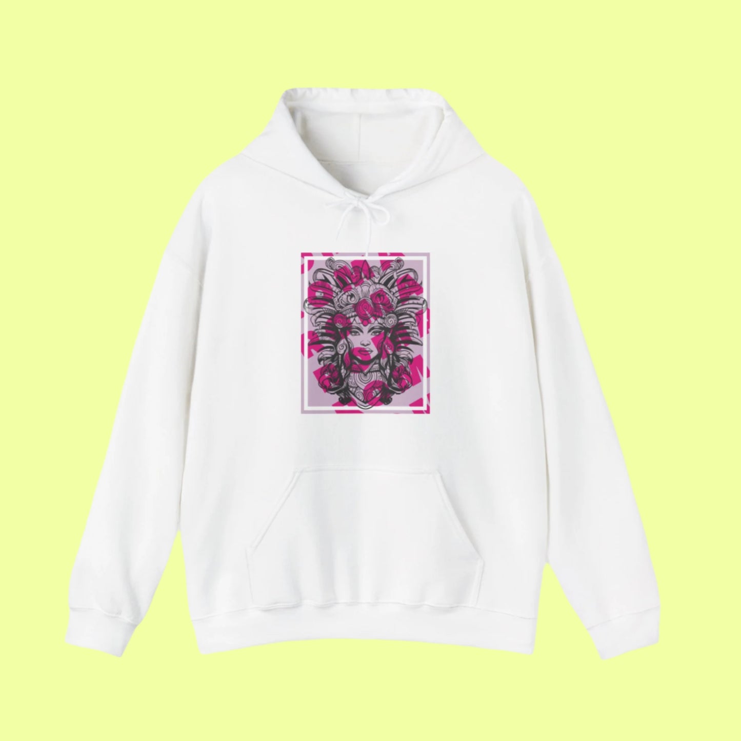 Hoodie with emotional close-up artwork of a girl's face, evoking depth and softness.