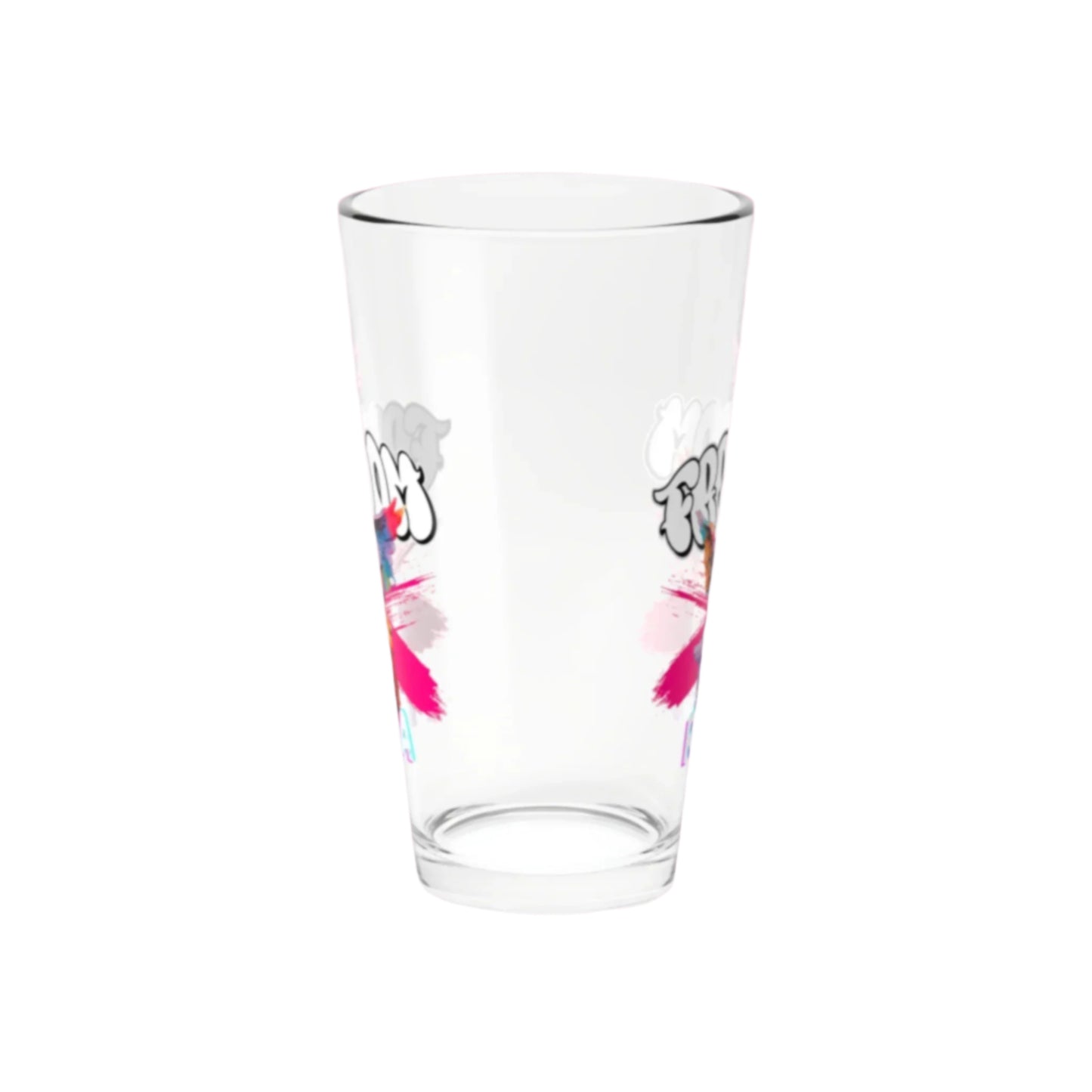 Glassware decorated with a charming fairy illustration complemented by SZUKAR lettering.