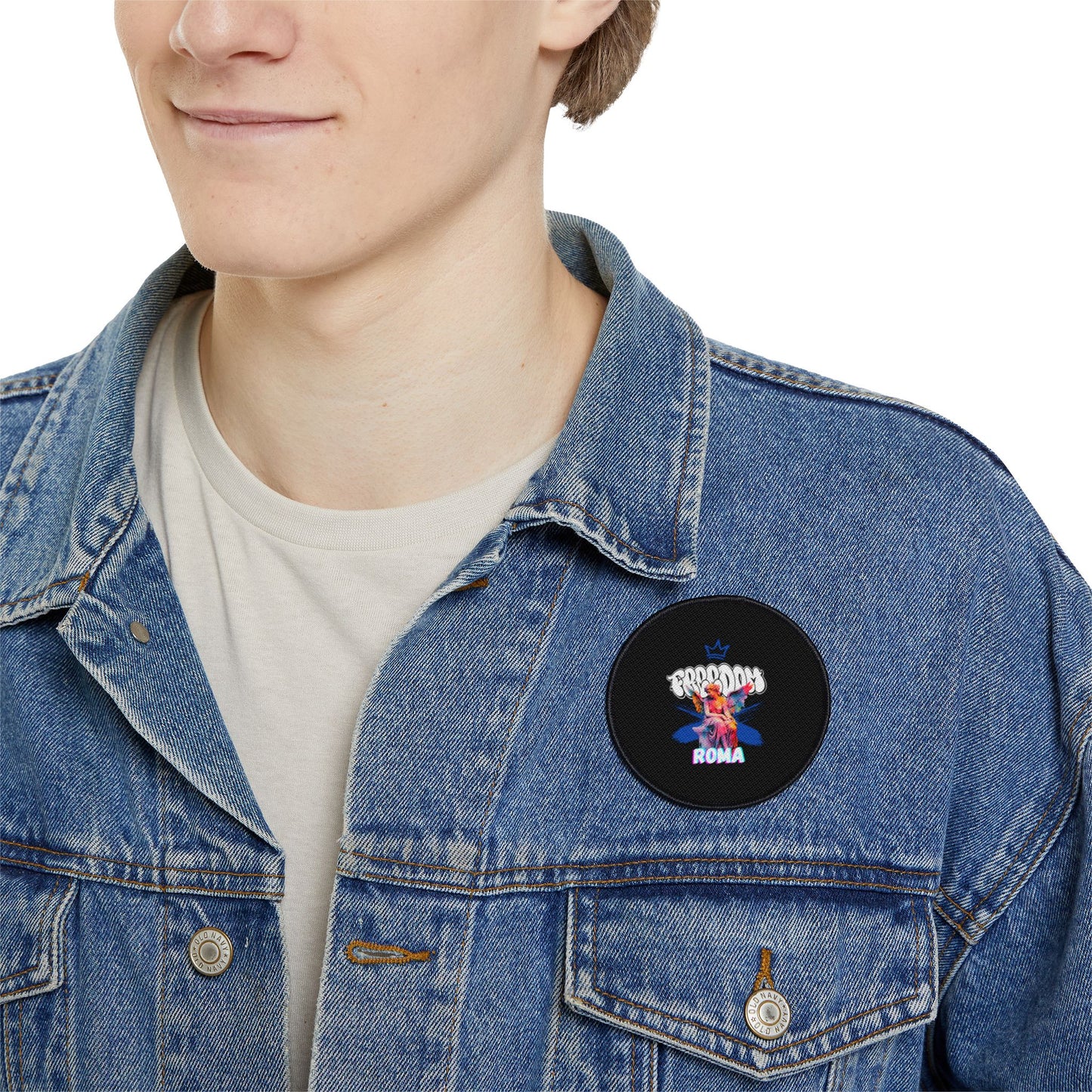 Patch with an elegant angel design, accompanied by “FREEDOM” text above and “ROMA” at the base.