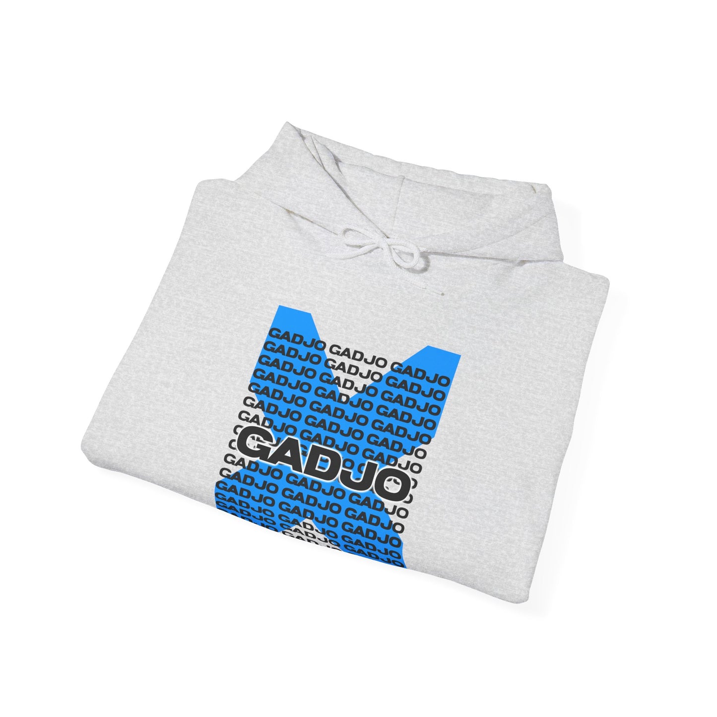 Hoodie with oversized “GADJO” lettering fading into the fabric for a subtle look.