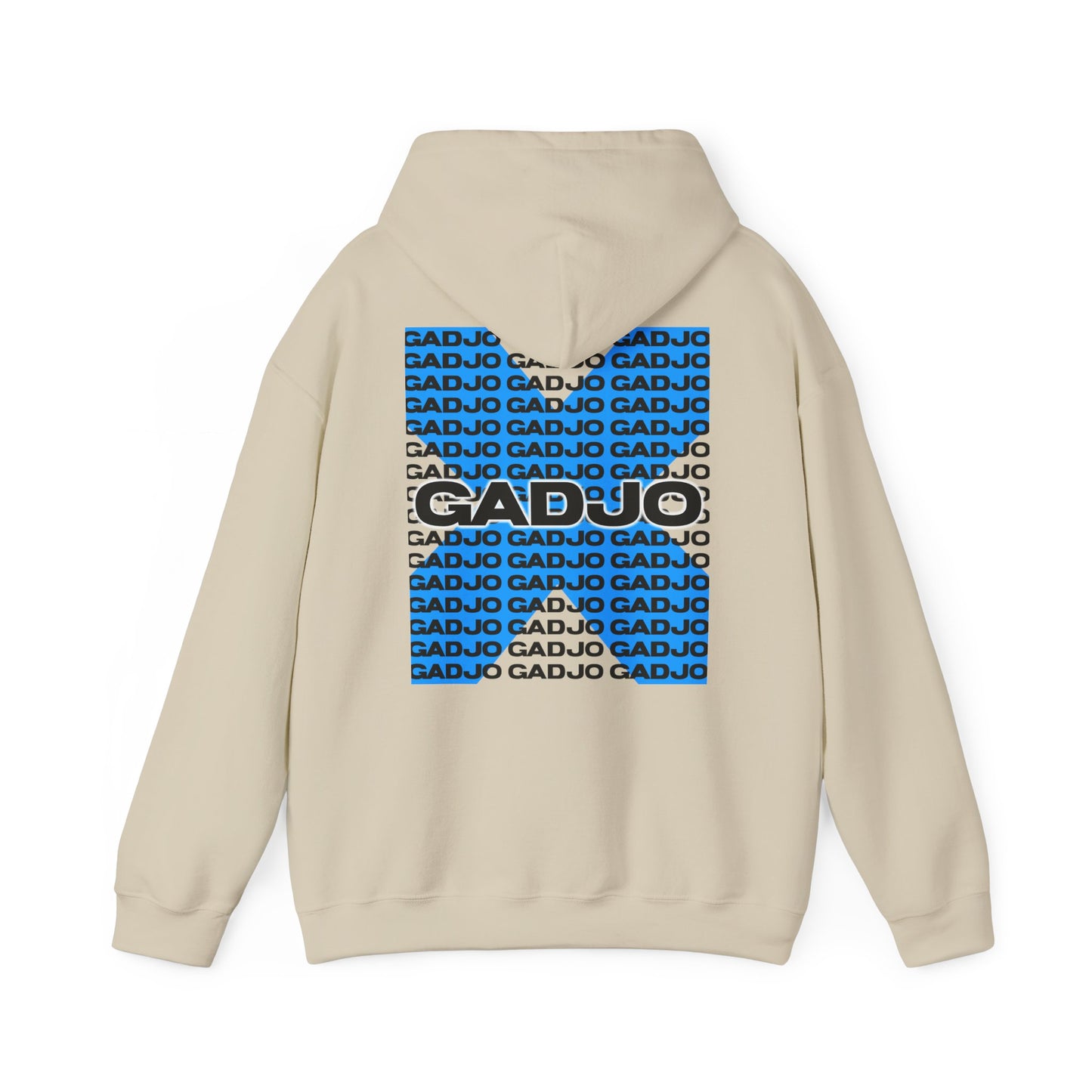 Relaxed-fit hoodie with “GADJO” scripted in cursive across the front pocket area.