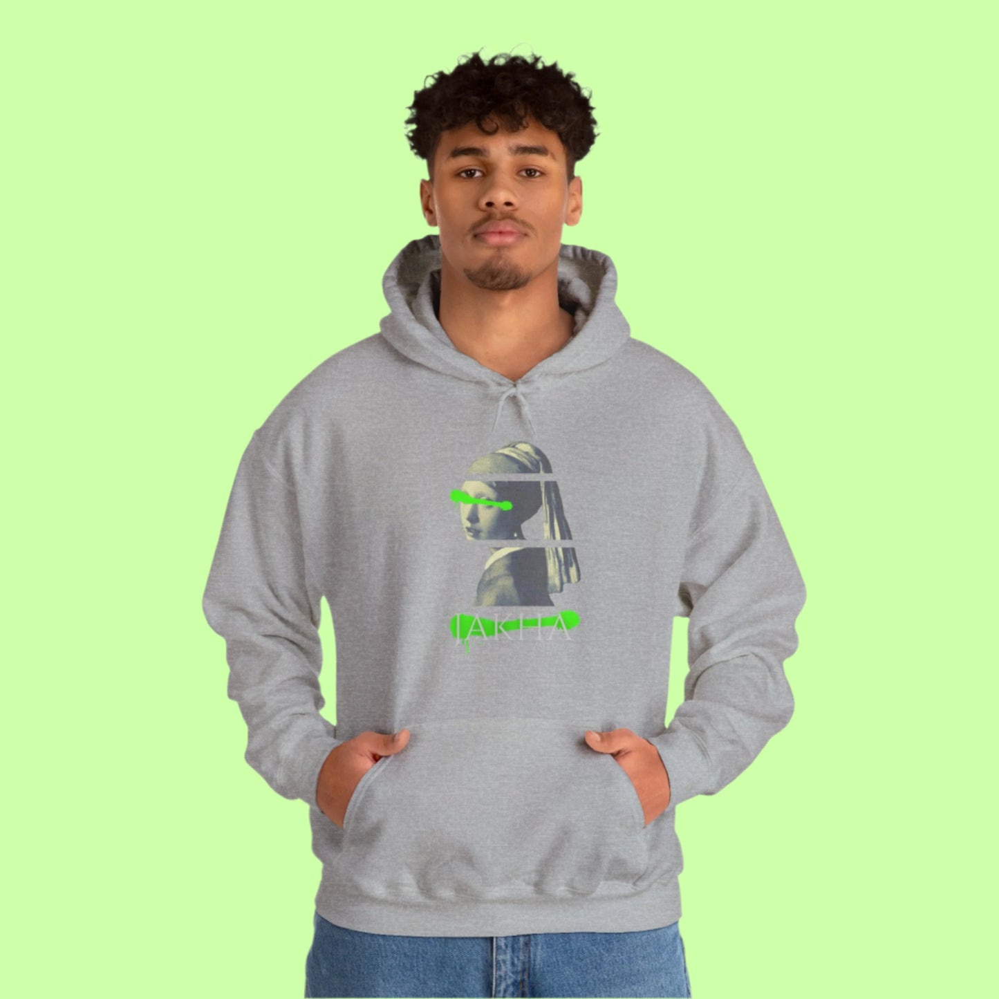 Graphic hoodie with a stylized depiction of a Roma girl, designed to evoke emotion and cultural pride.

