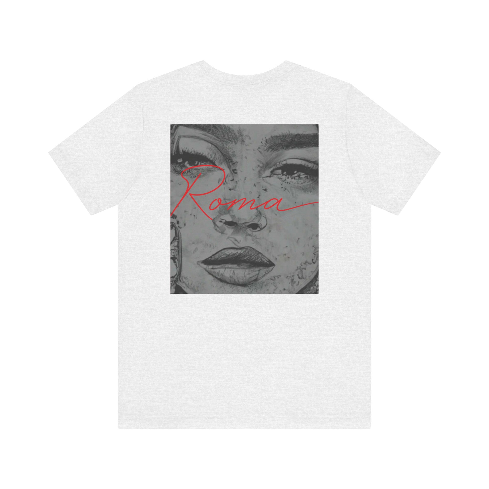 Graphic tee with GADJO in bubble letters surrounded by doodle-style stars, hearts, and clouds.