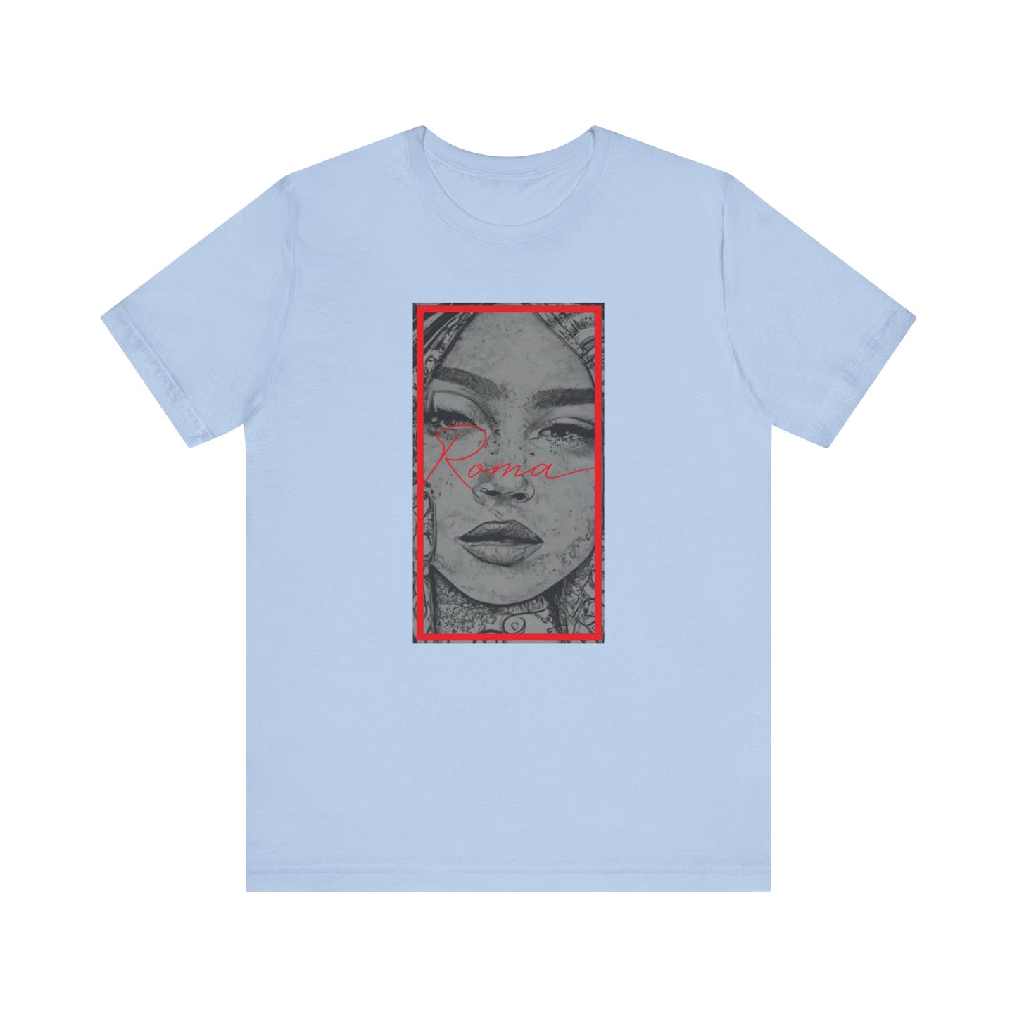 Streetwear-style tee with GADJO in digital font, layered over glitch art and static lines.