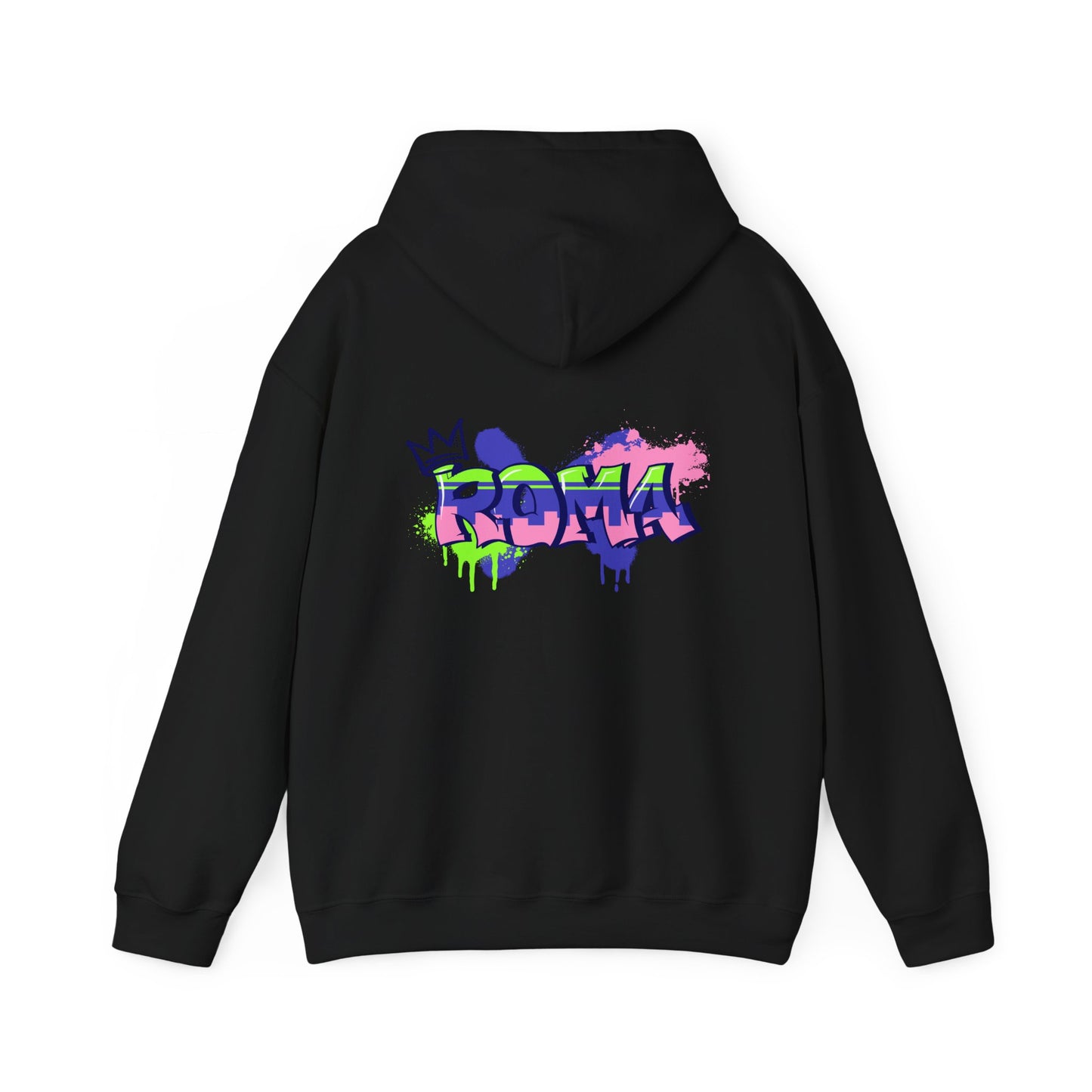 Bold ROMA text stands out on this men’s pullover hoodie — designed for those who wear their roots with pride.