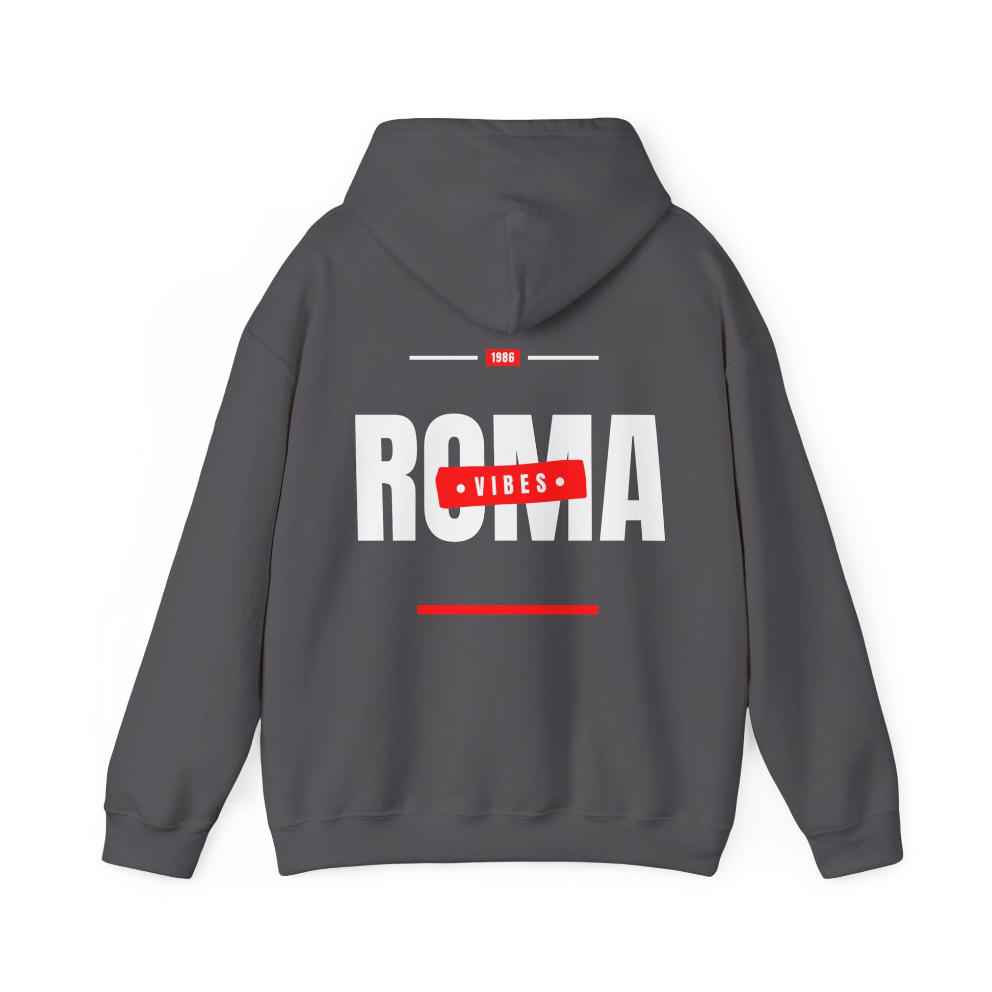 dark gray back hoodie roma design