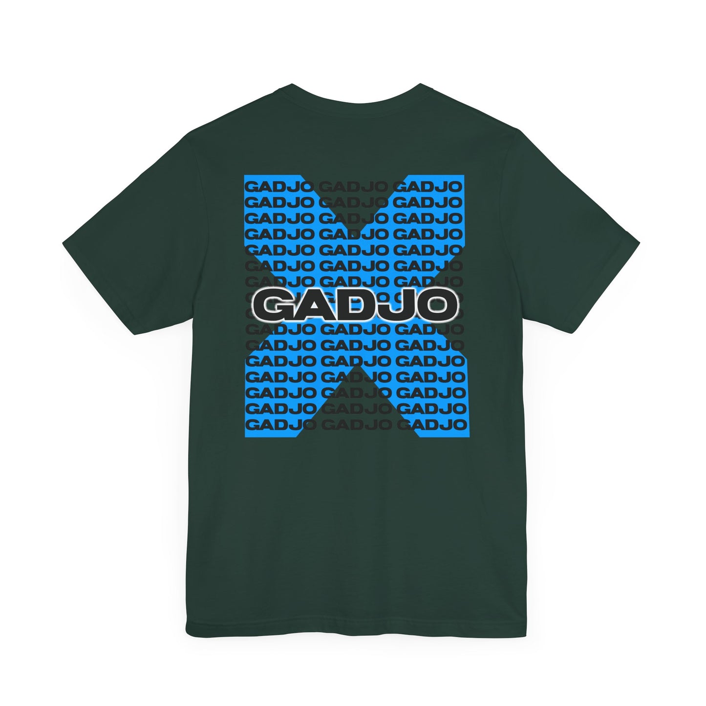 Classic short sleeve tee featuring GADJO text in clean, bold style.
