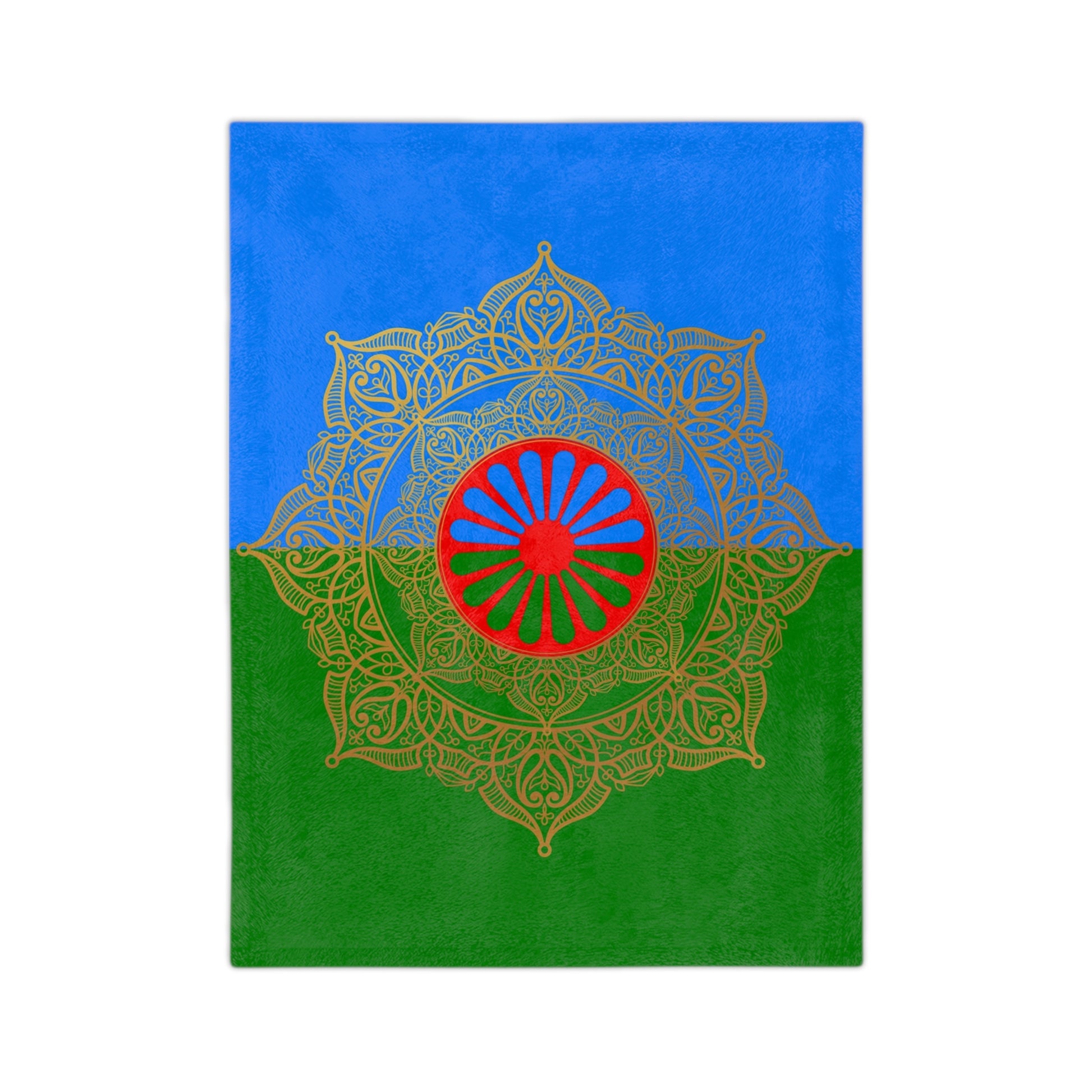 Hardcover journal with bold red circle at the center, surrounded by a gold crown-style border.