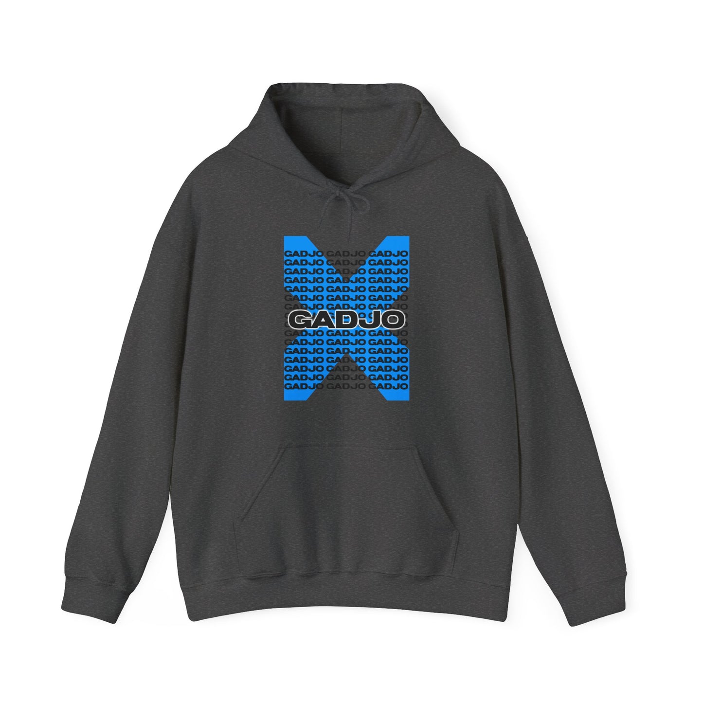 Stylish hoodie displaying “GADJO” text in a graffiti-inspired script across the front.

