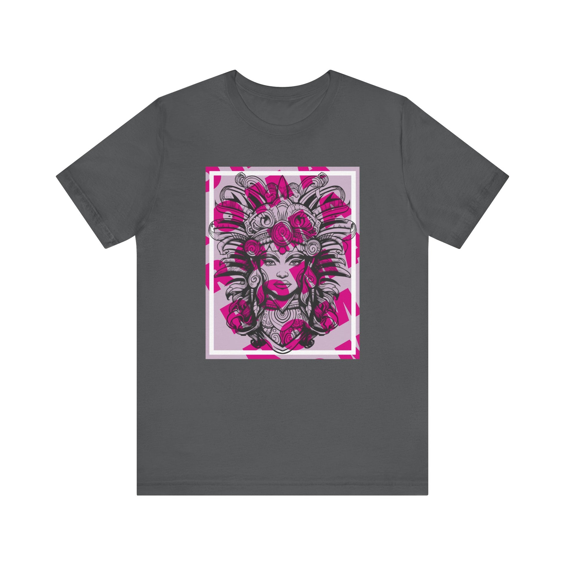 Graphic tee featuring a stylized girl in traditional Roma-inspired patterns, blending cultural depth with modern fashion.