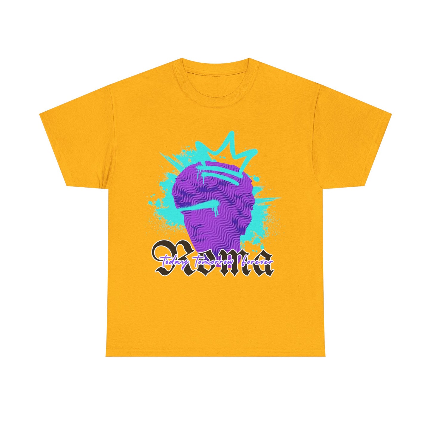 yellow t-shirt tee front crown sketch roma design