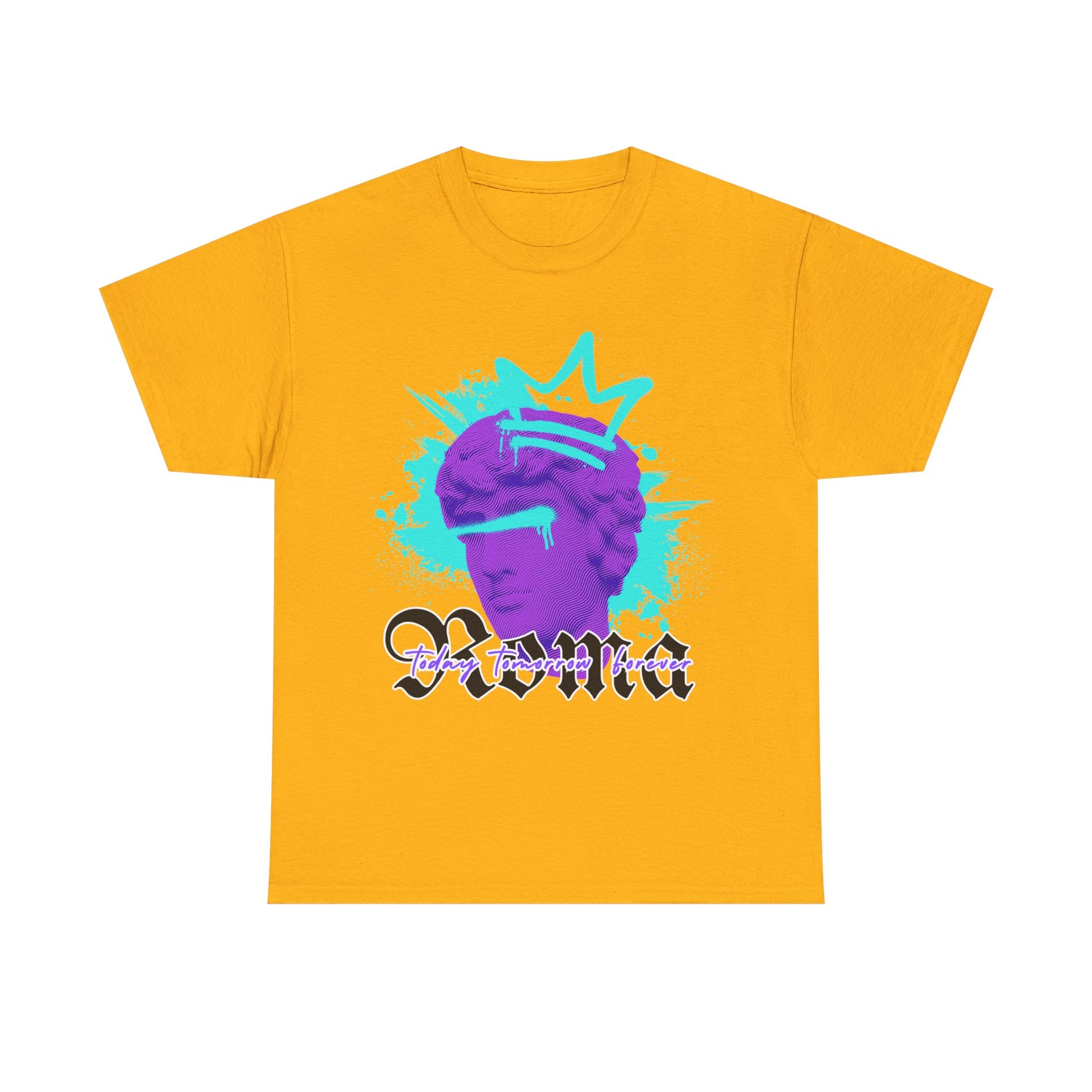 yellow t-shirt tee front crown sketch roma design