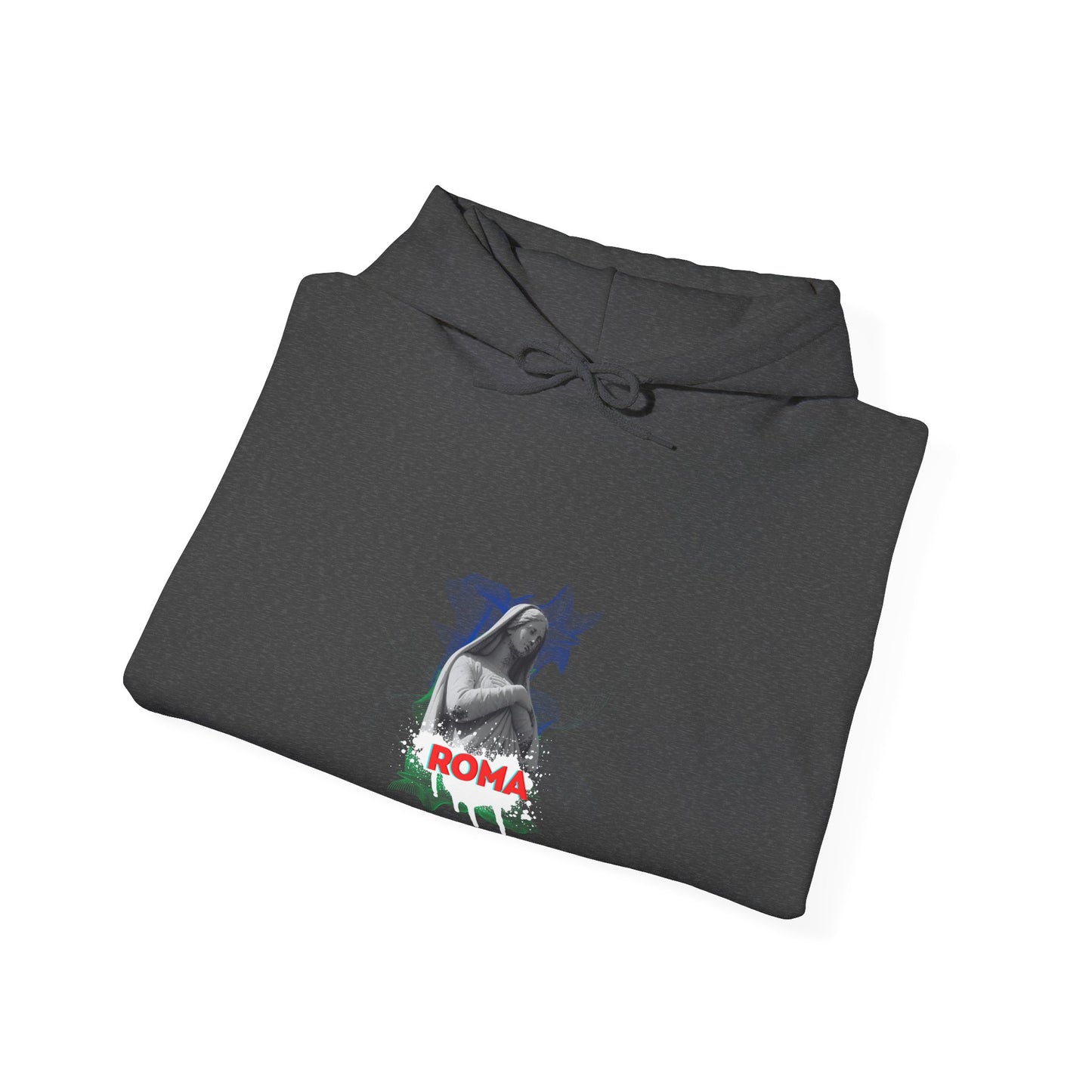 gray  folded hoodie roma design