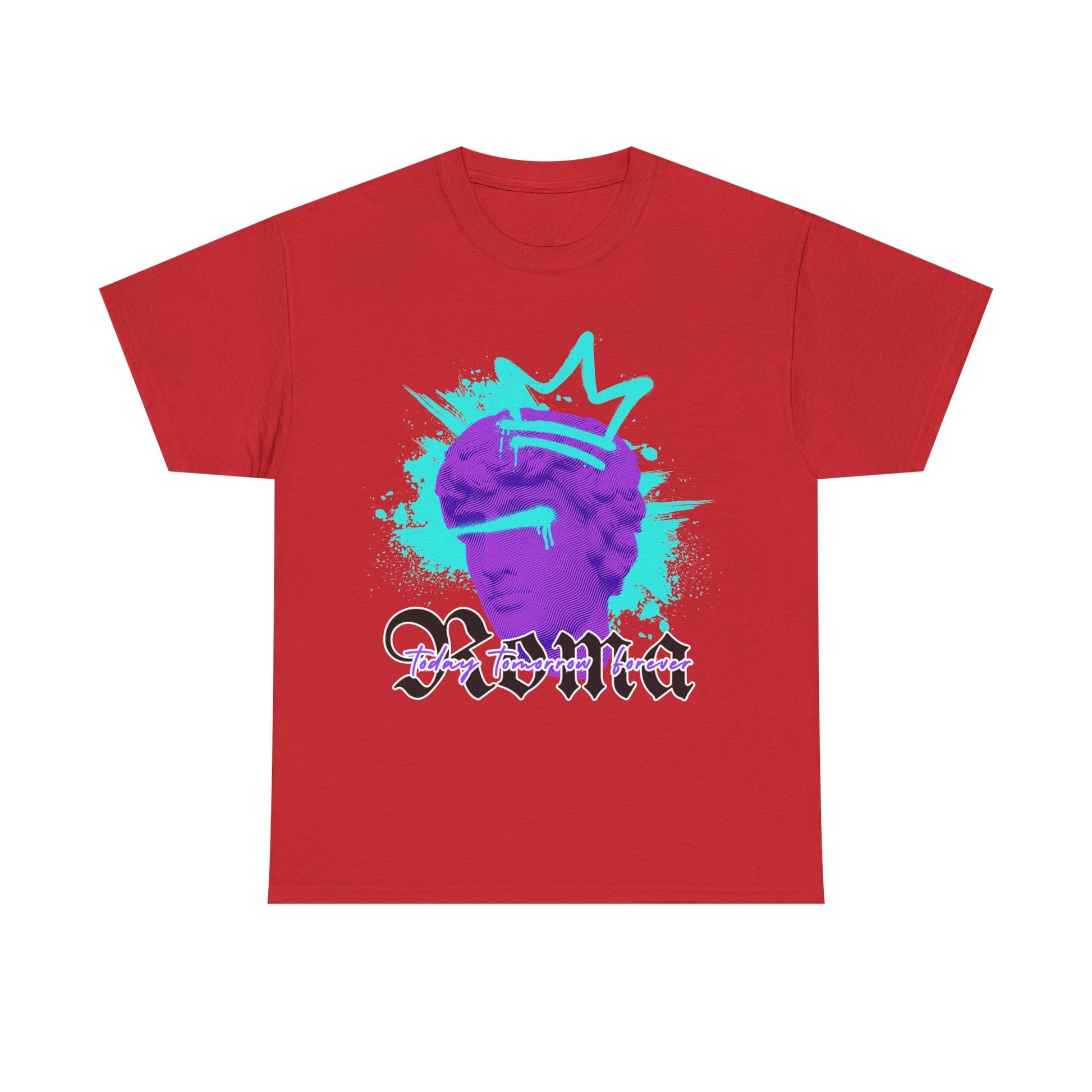 red t-shirt tee front crown sketch roma design