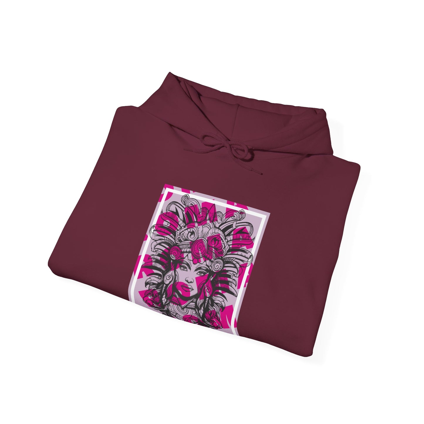 Hoodie featuring a captivating close-up of a girl’s face, rendered with delicate shading.


