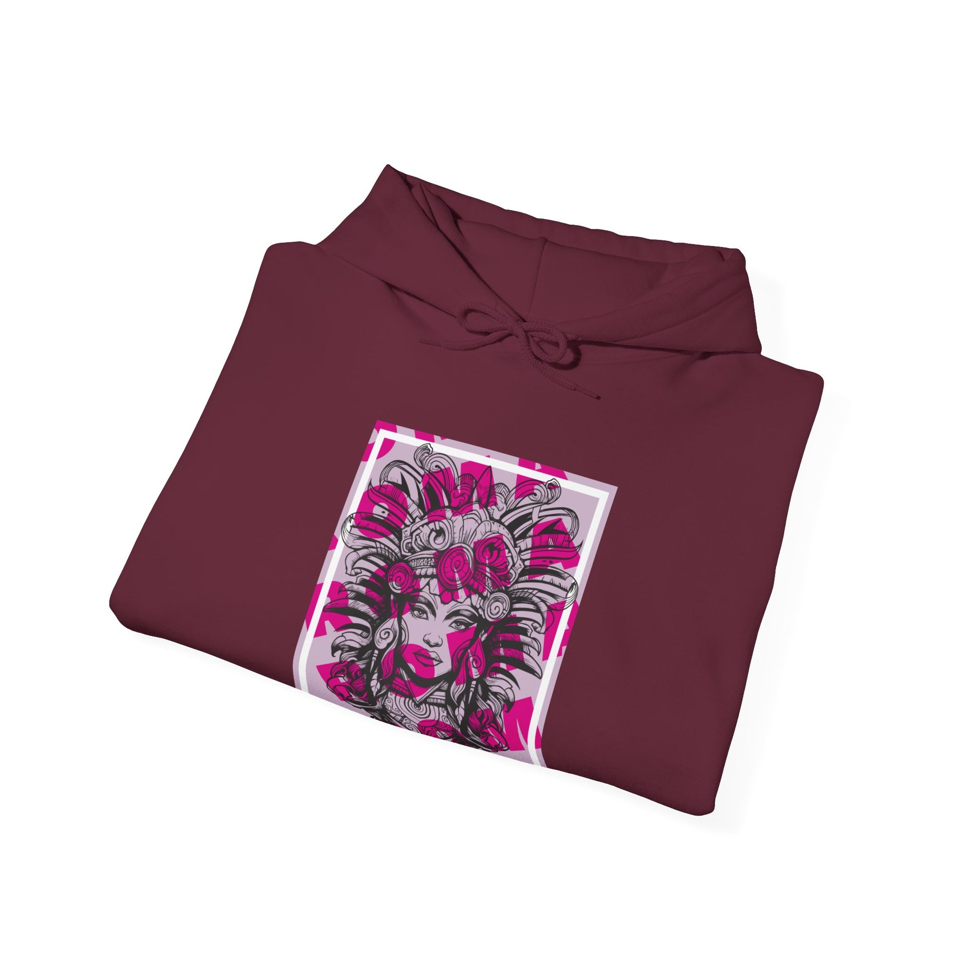 Hoodie featuring a captivating close-up of a girl’s face, rendered with delicate shading.

