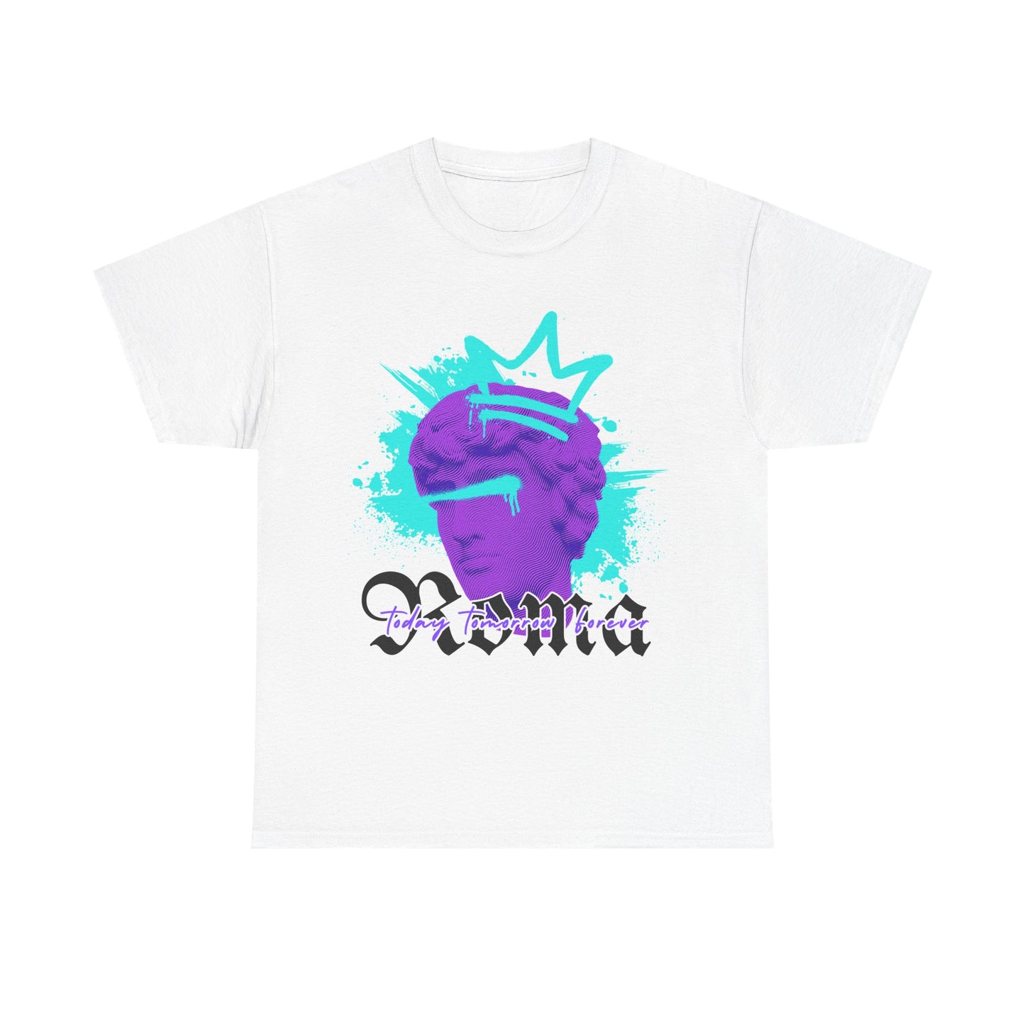 white t-shirt tee front crown sketch roma design