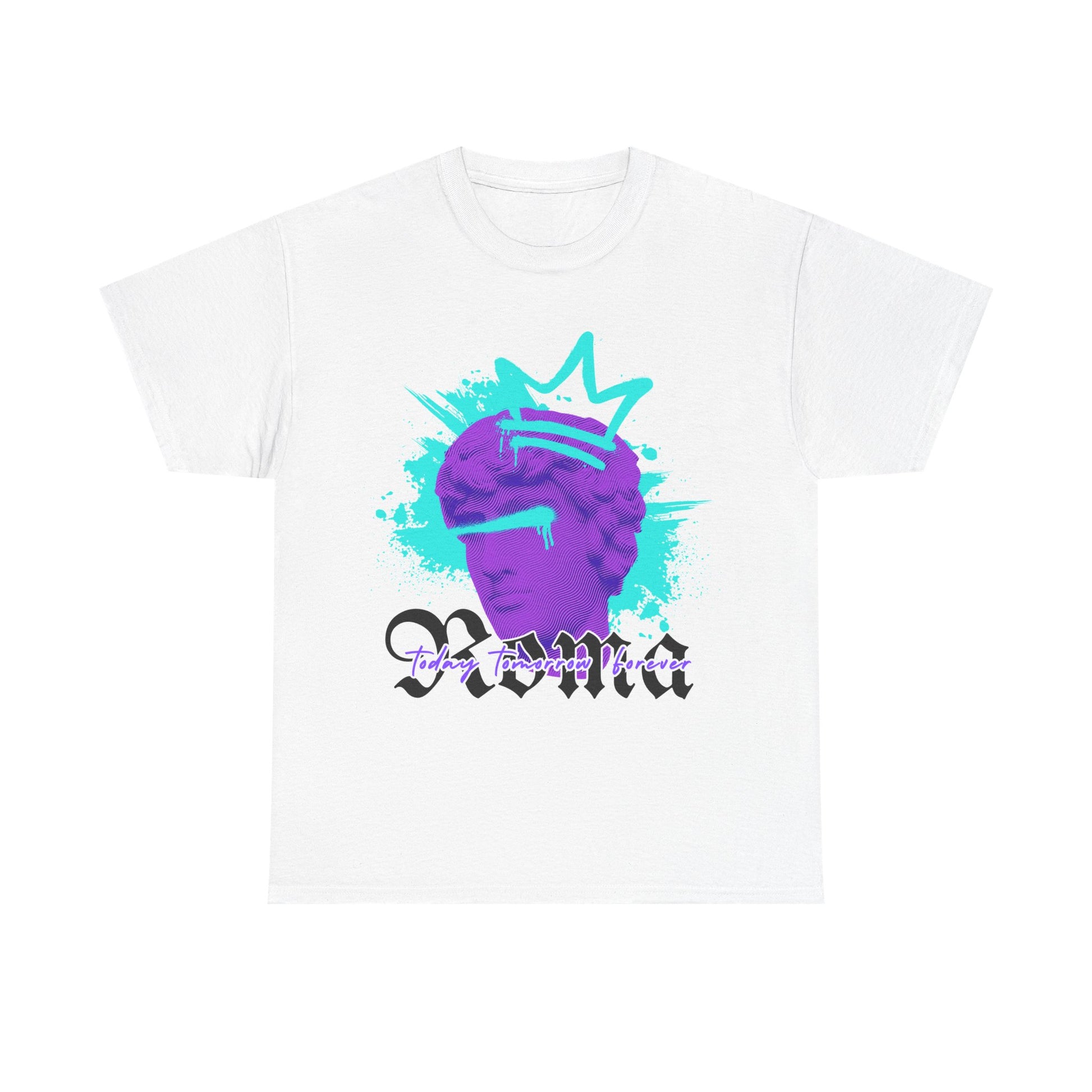 white t-shirt tee front crown sketch roma design