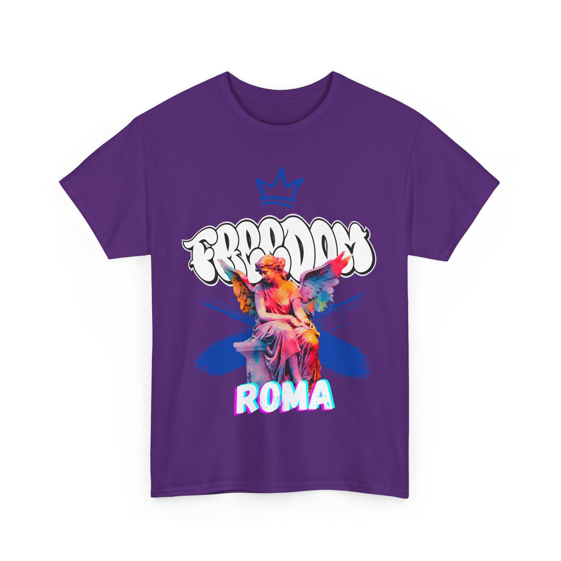 violet t-shirt tee front crown freedom angel sketch roma design