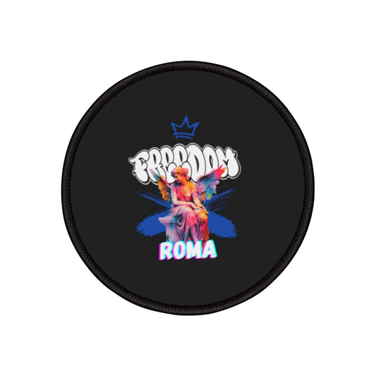 Patch depicting a majestic angel with “FREEDOM” text arching above and “ROMA” positioned below.
