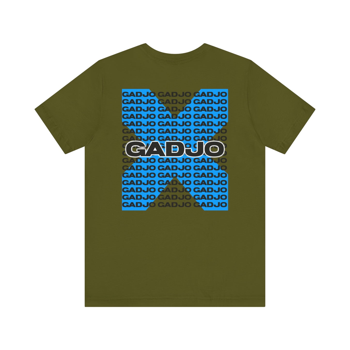 Short sleeve t-shirt with GADJO text styled in bold graffiti across the chest.