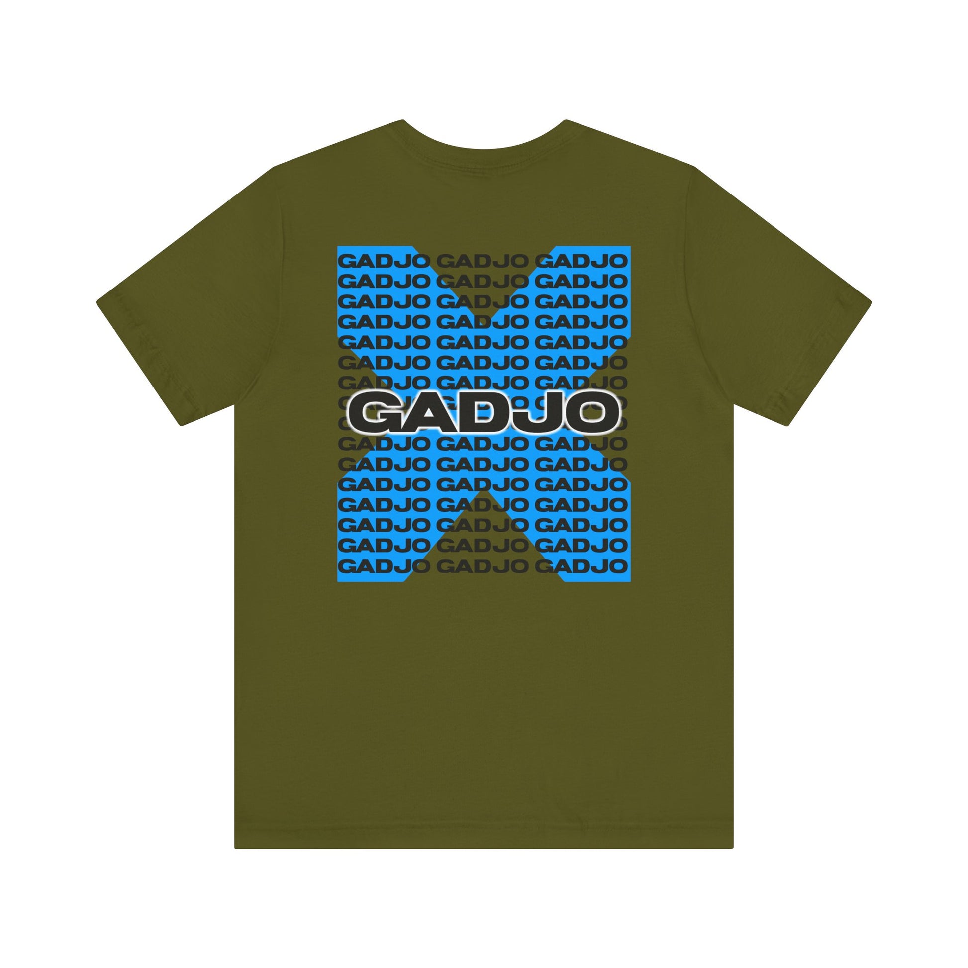 Short sleeve t-shirt with GADJO text styled in bold graffiti across the chest.