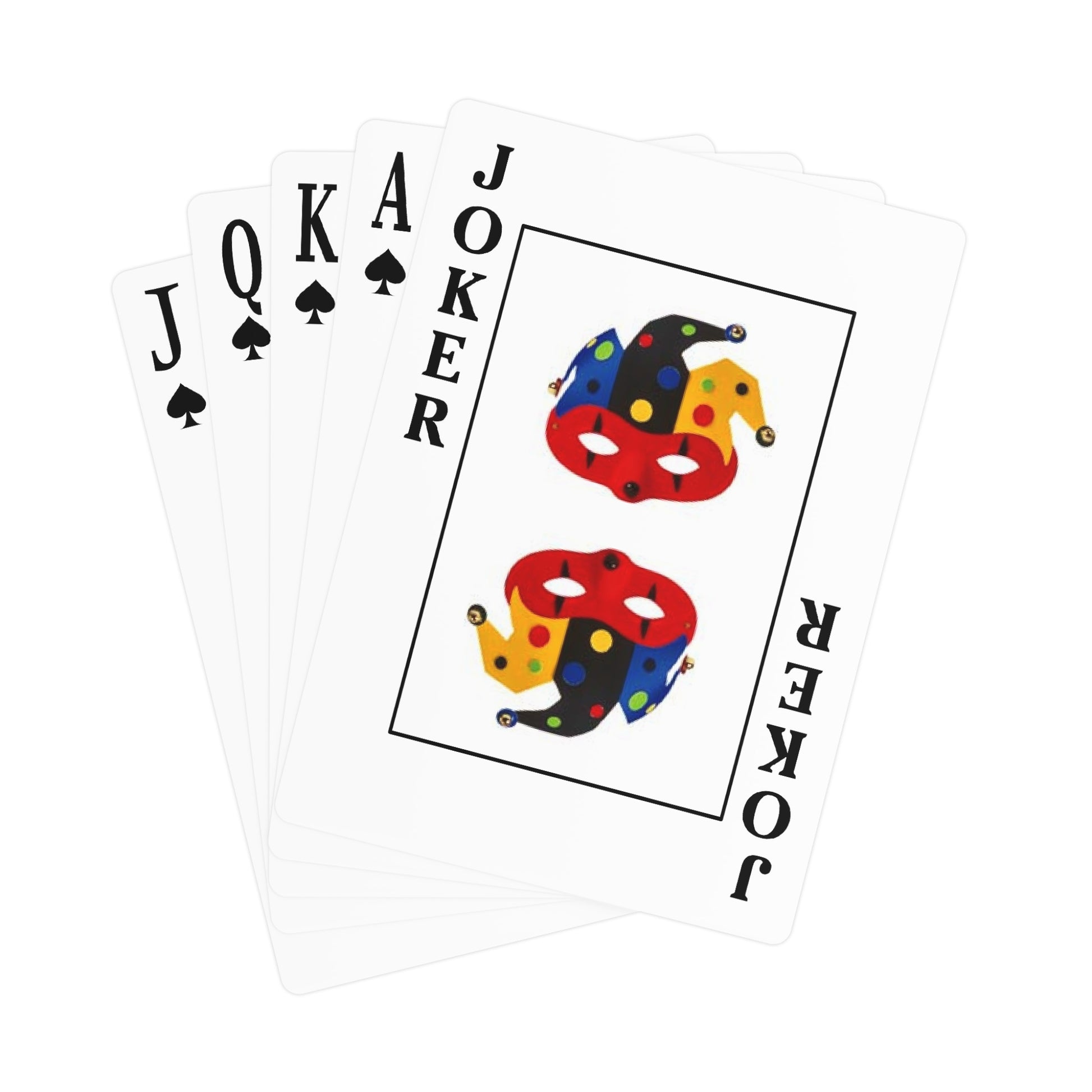 Vintage-style joker poker card with red, yellow, and black accents.