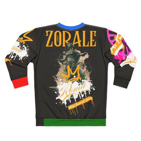 Regal-inspired long sleeve tee with majestic crown graphics printed across the chest and arms, paired with bold 'FREEDOM' text at the center.